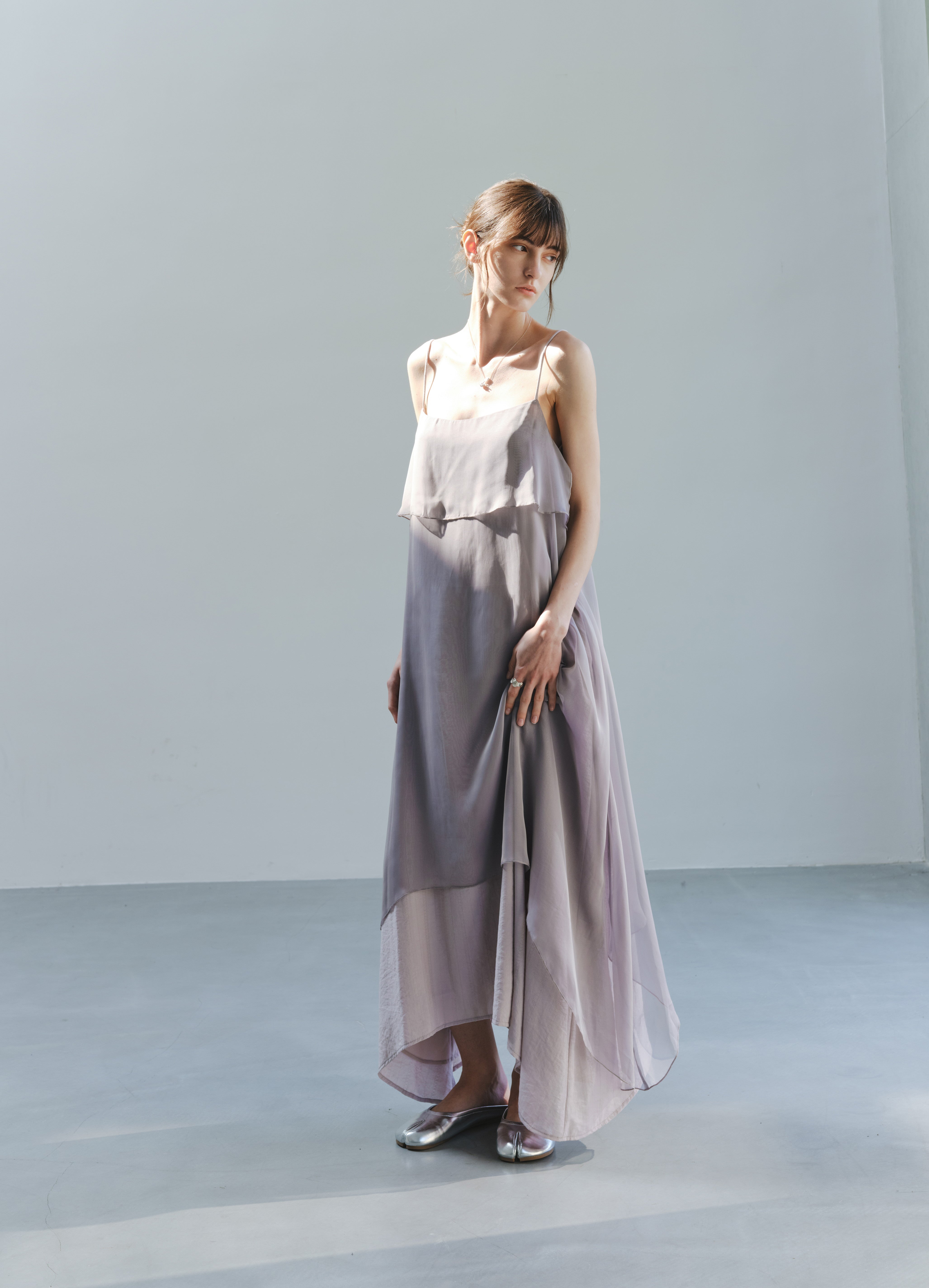 LAYERED PURPLE FLARE DRESS