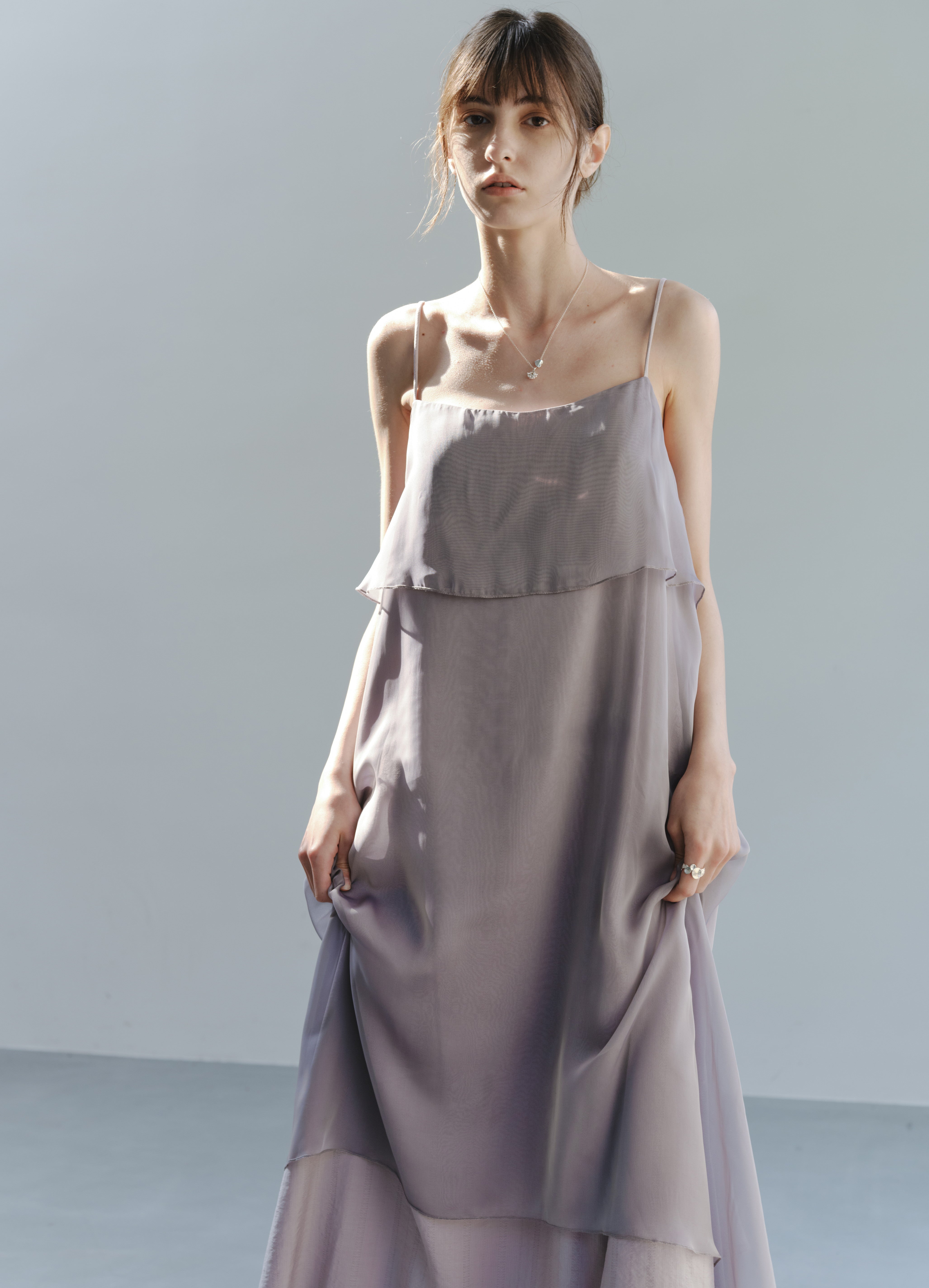 LAYERED PURPLE FLARE DRESS