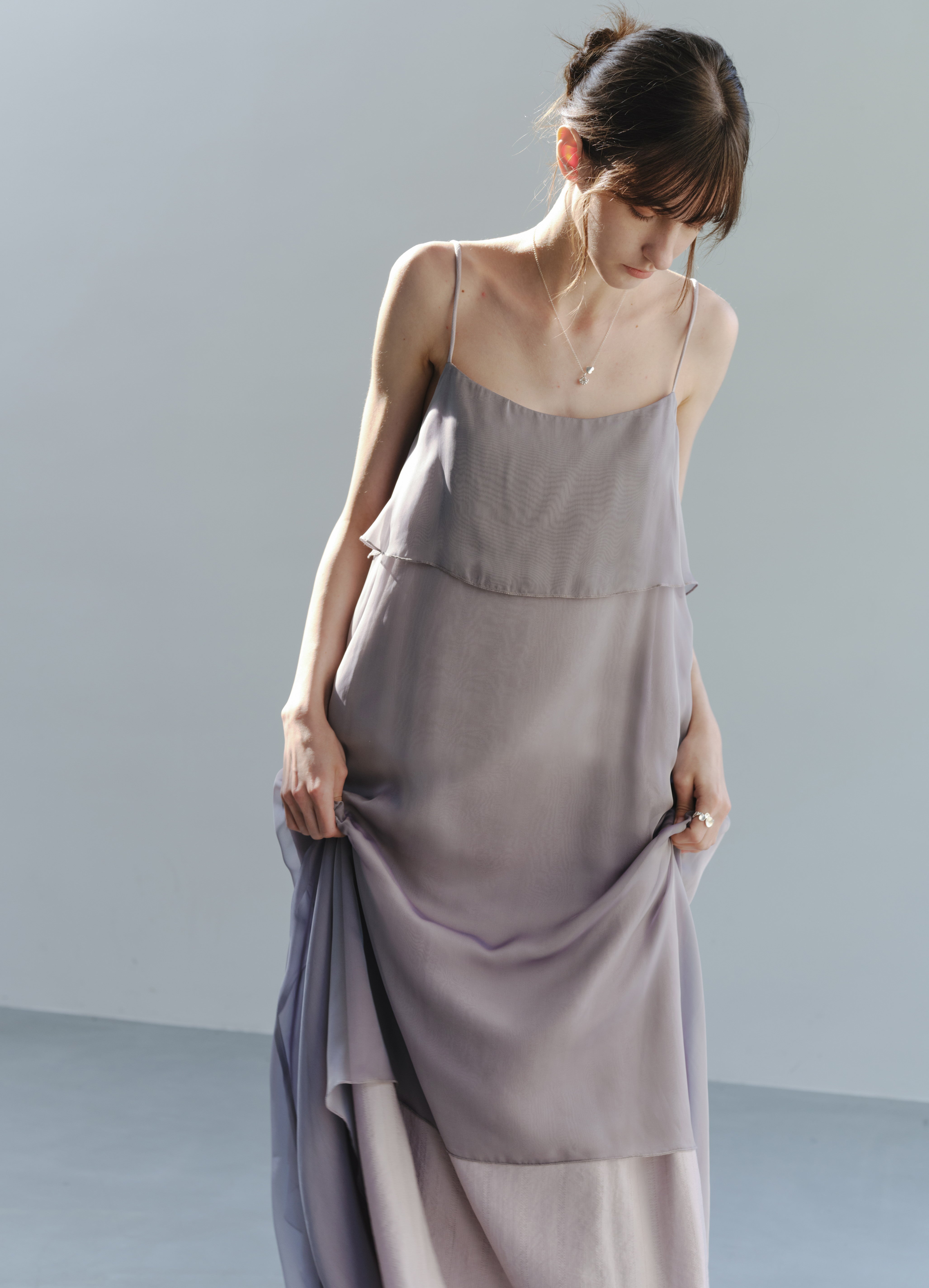 LAYERED PURPLE FLARE DRESS
