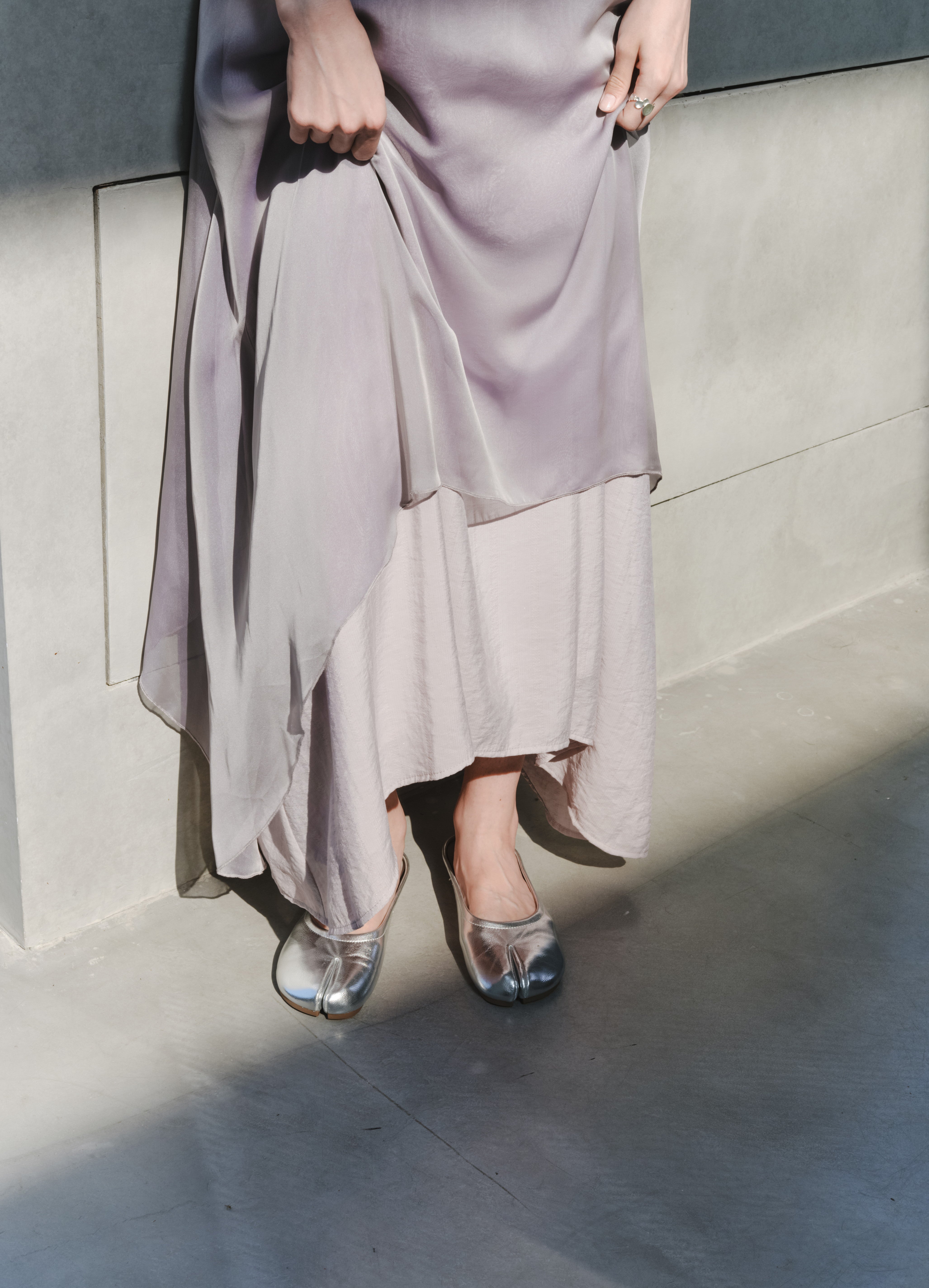 LAYERED PURPLE FLARE DRESS