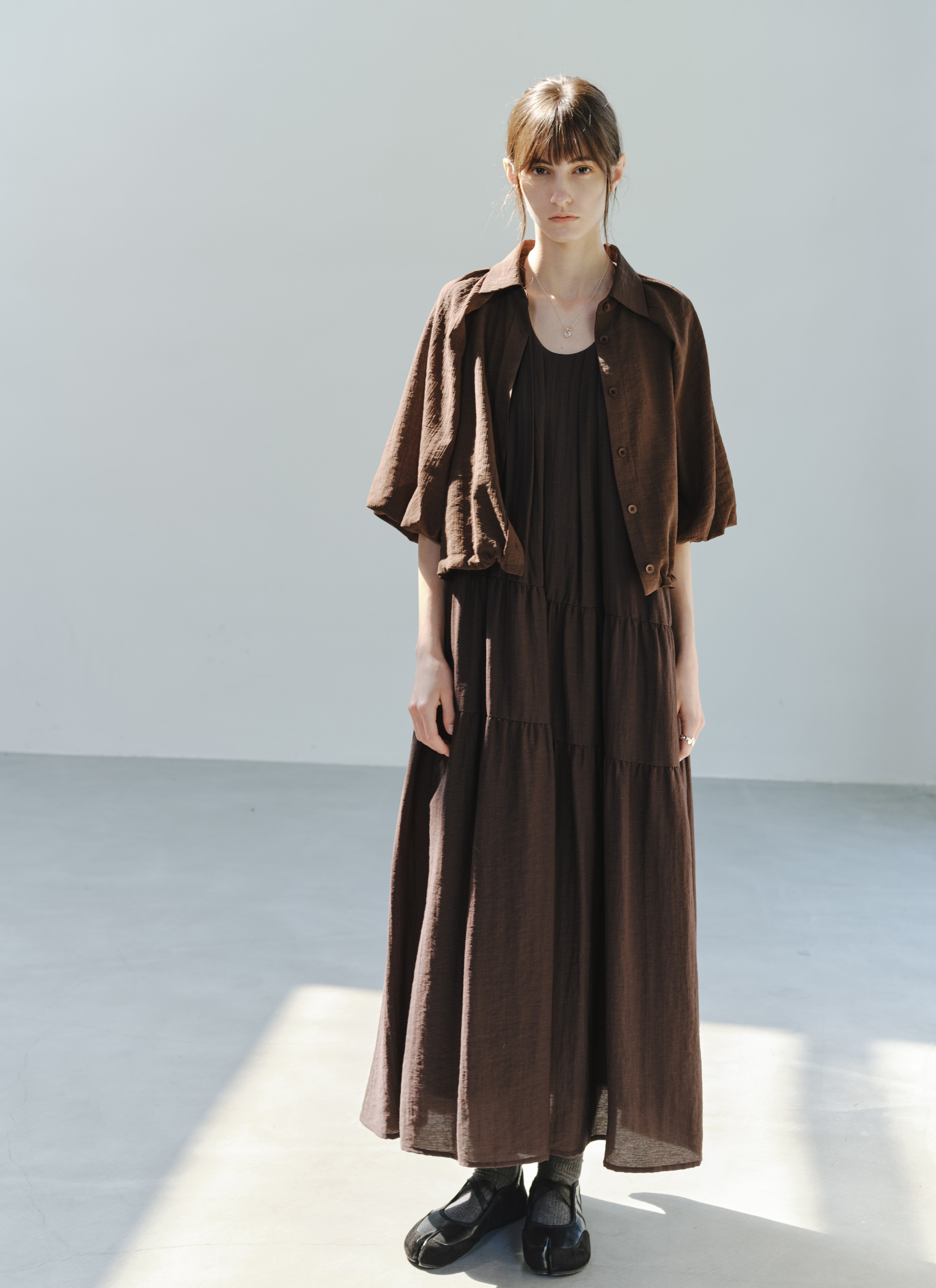 SOFT PLEAT HALTER DRESS