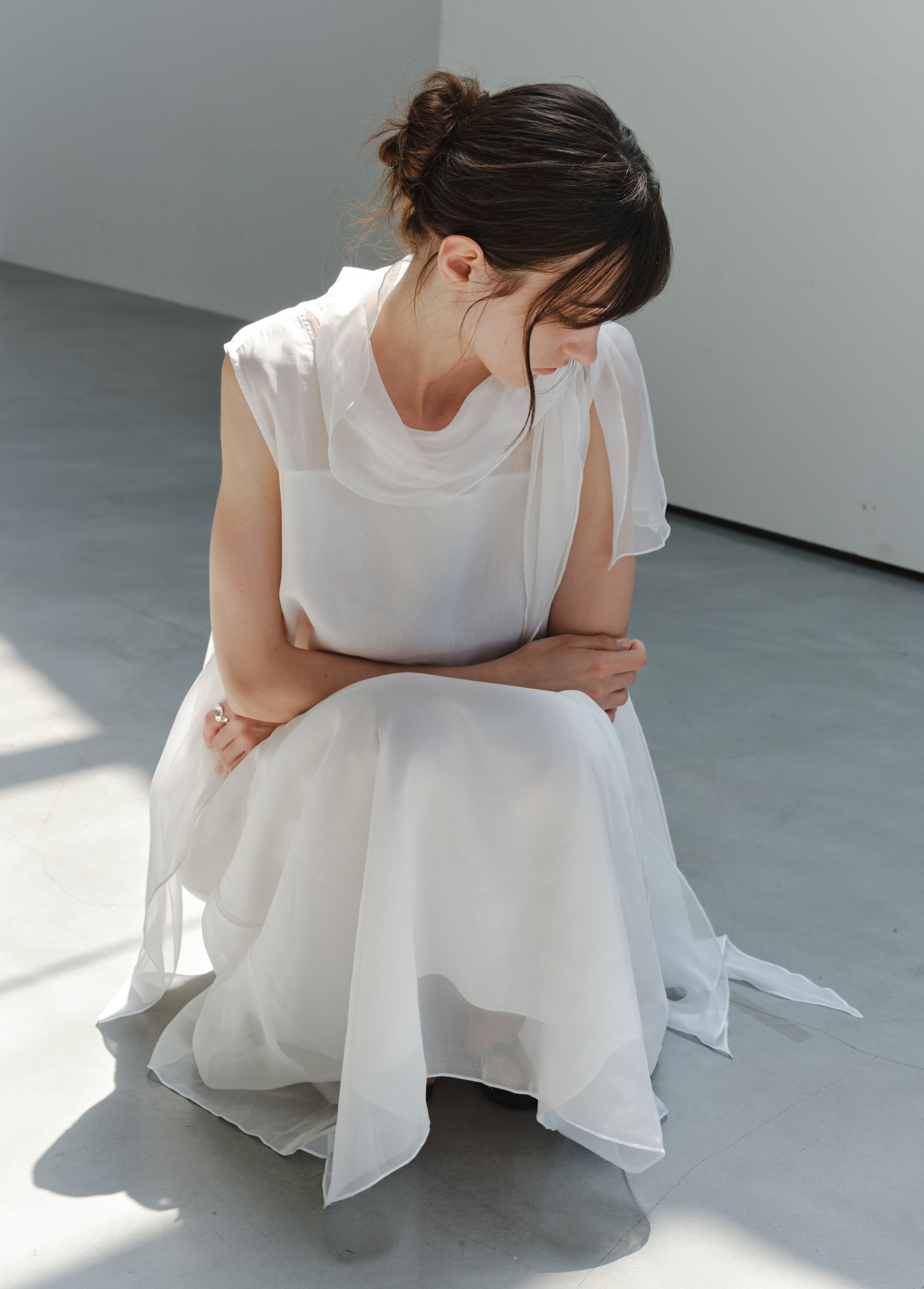 SHEER VEIL LAYERED DRESS