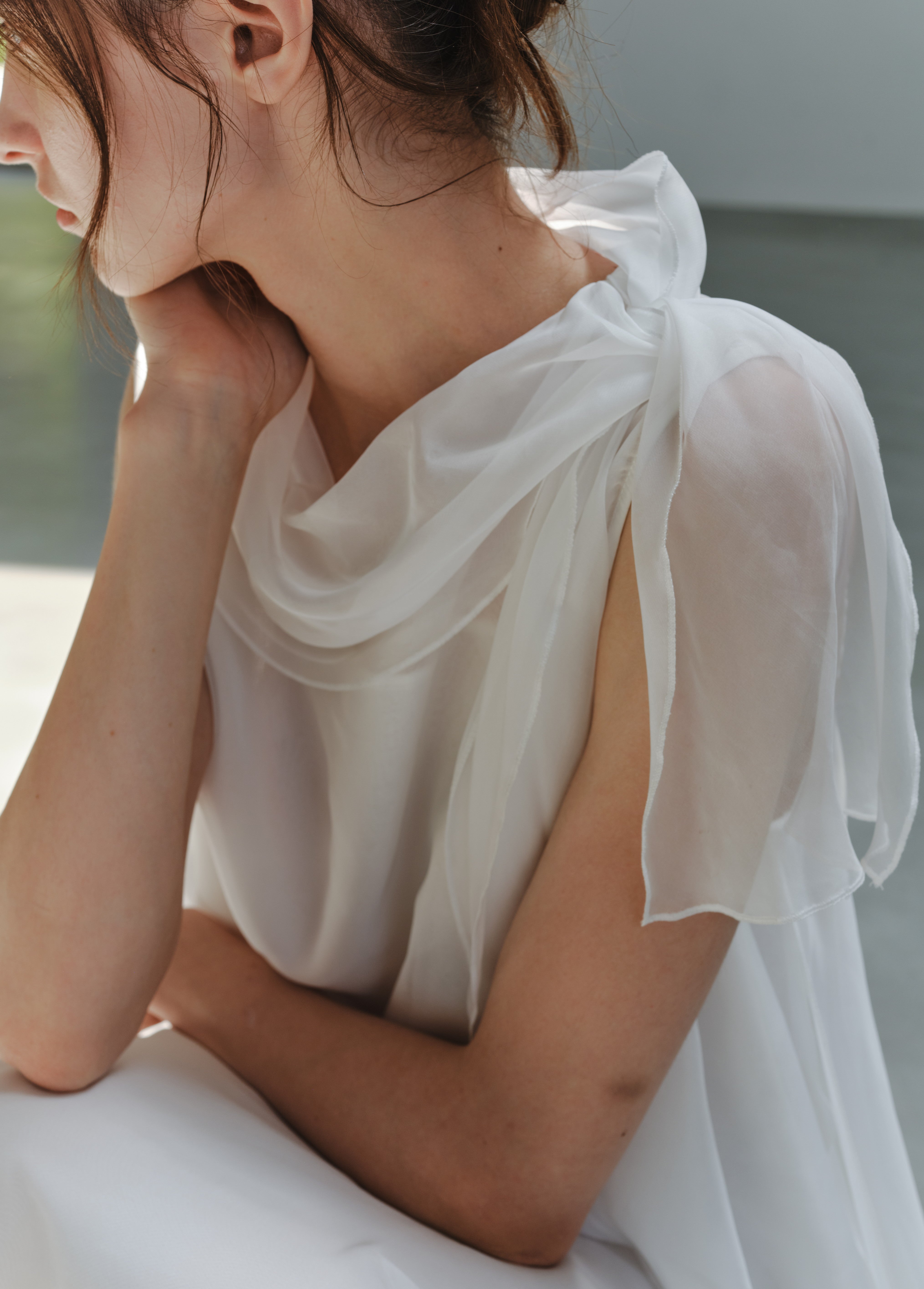 SHEER VEIL LAYERED DRESS
