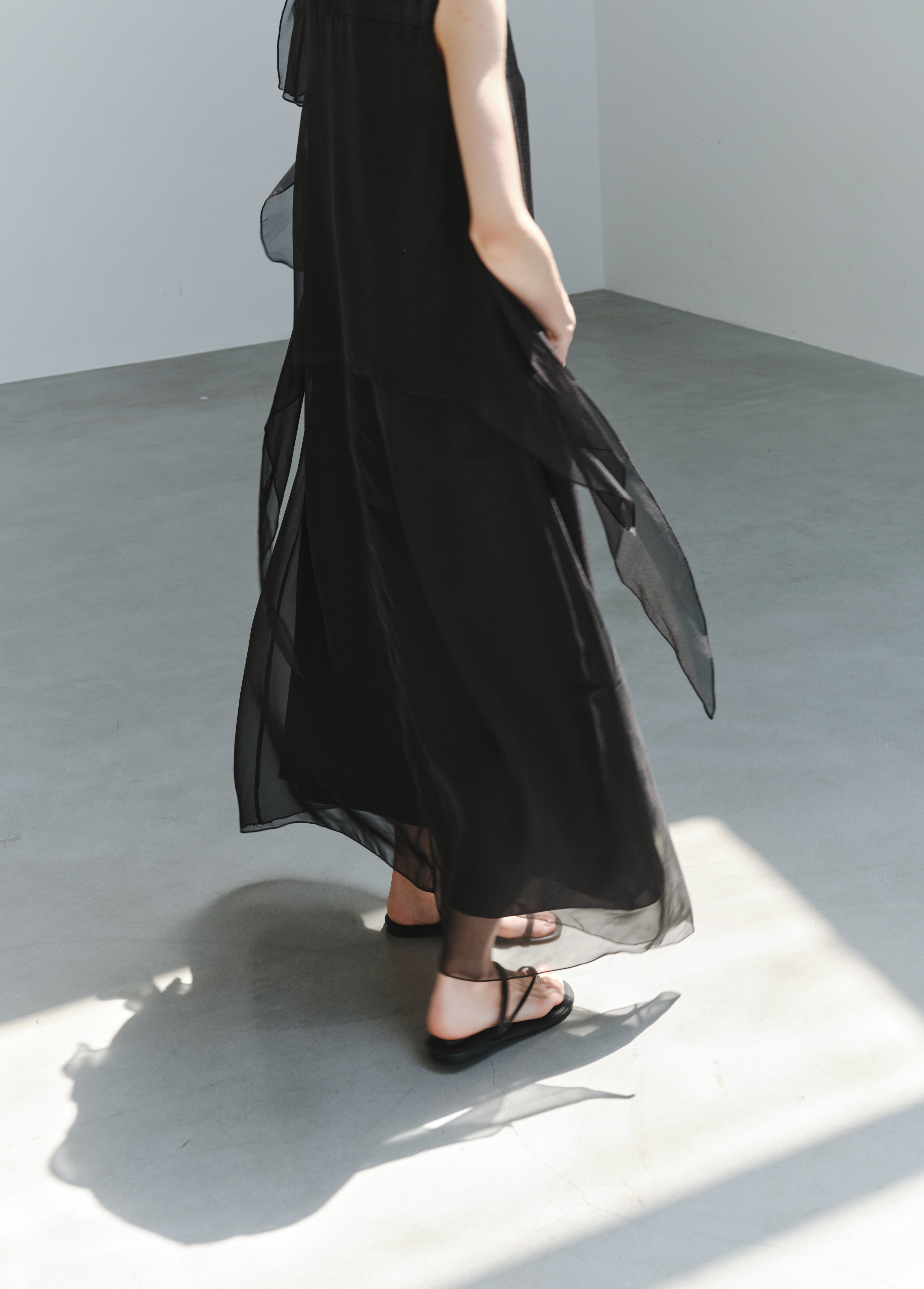 SHEER VEIL LAYERED DRESS