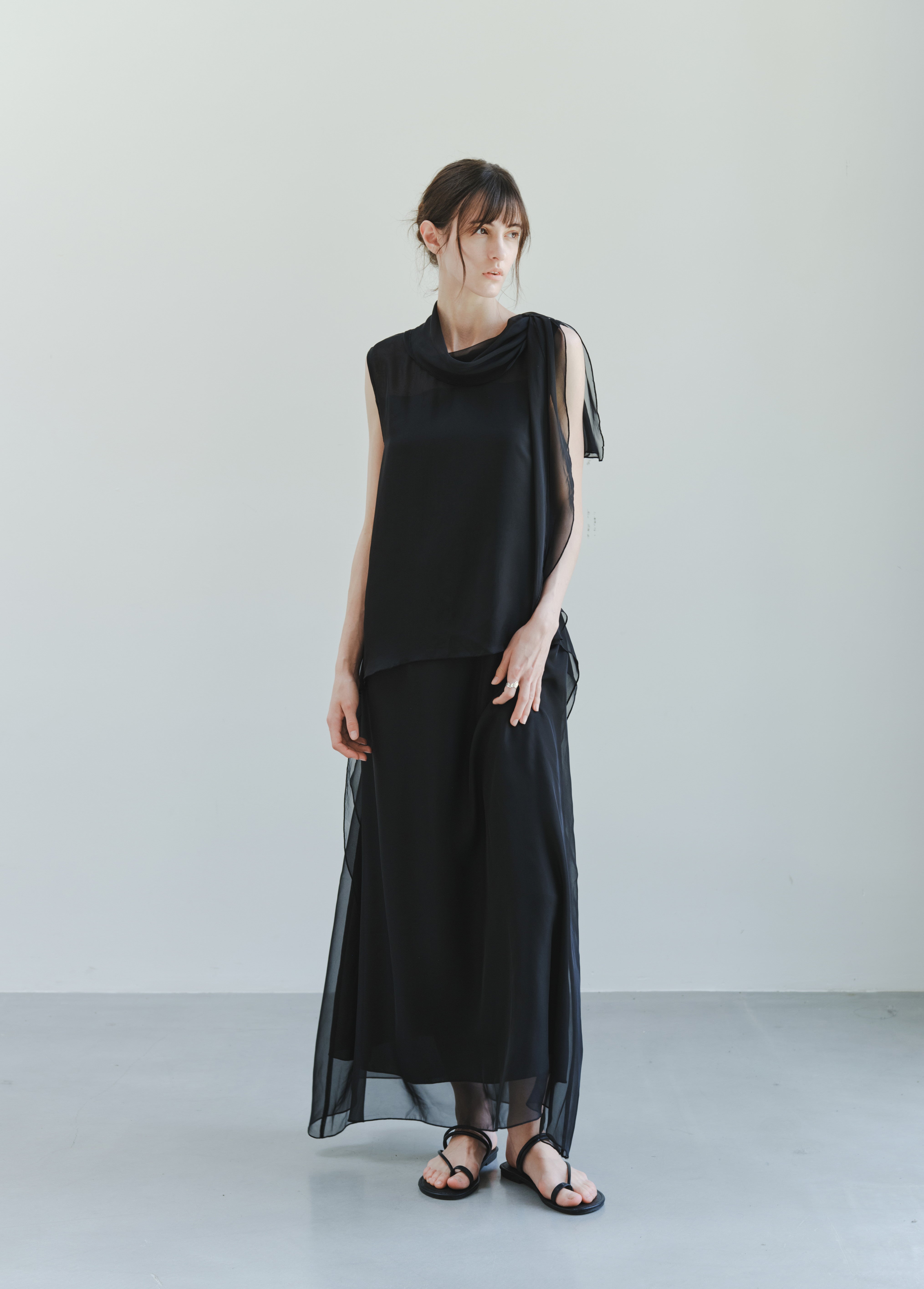 SHEER VEIL LAYERED DRESS