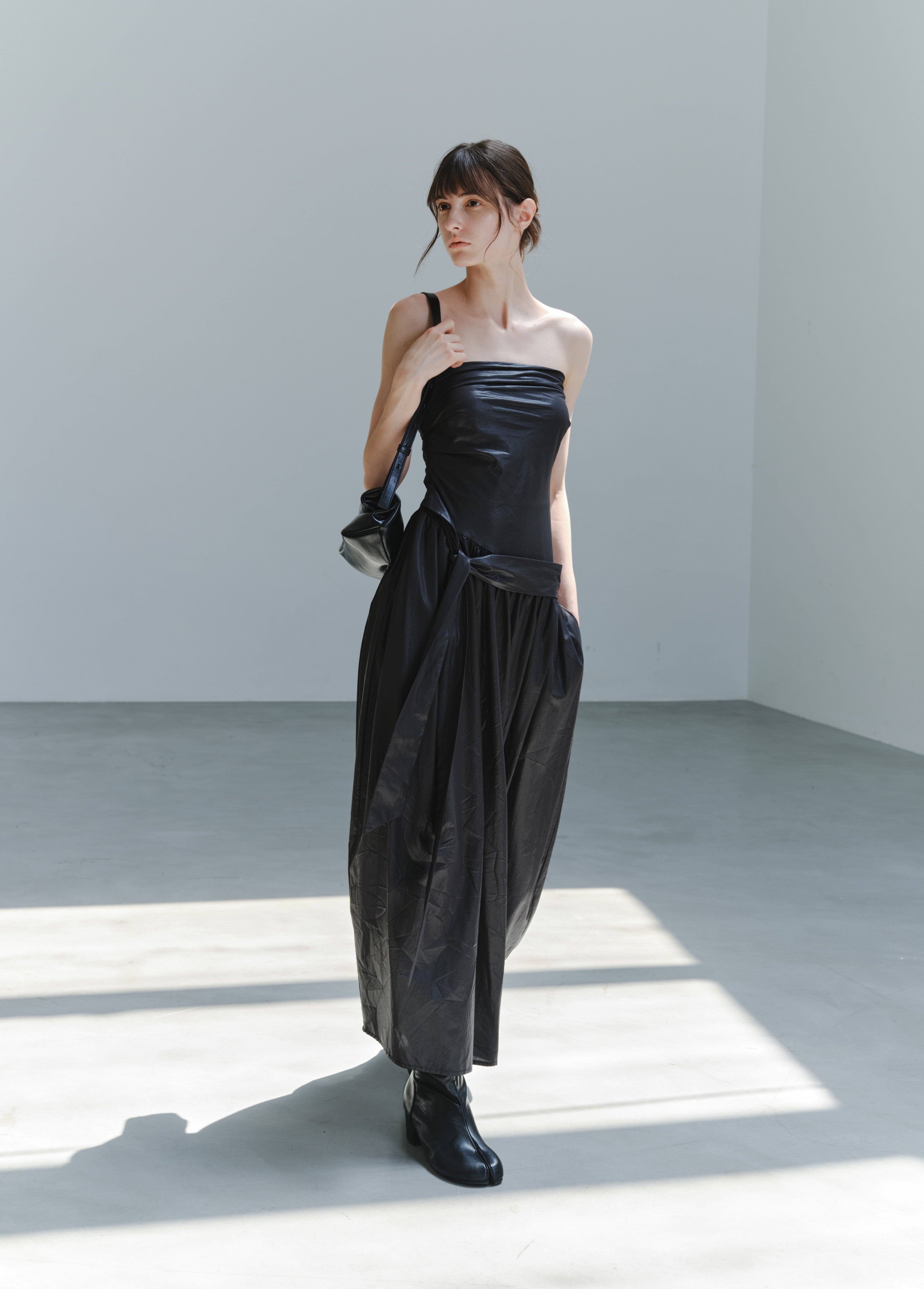 GATHER FIT GLOSS DRESS