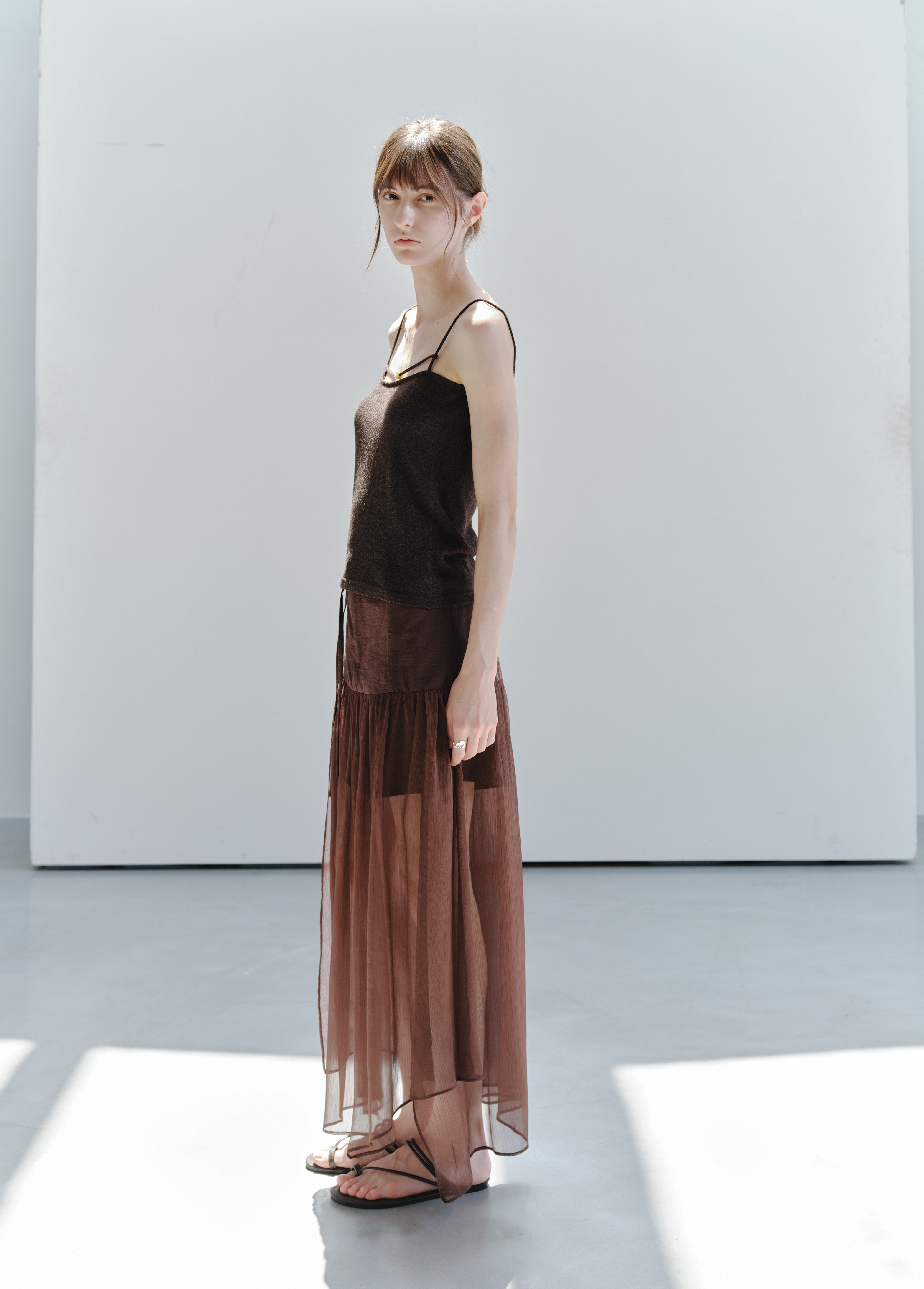 SHEER TULLE PLEAT SKIRT