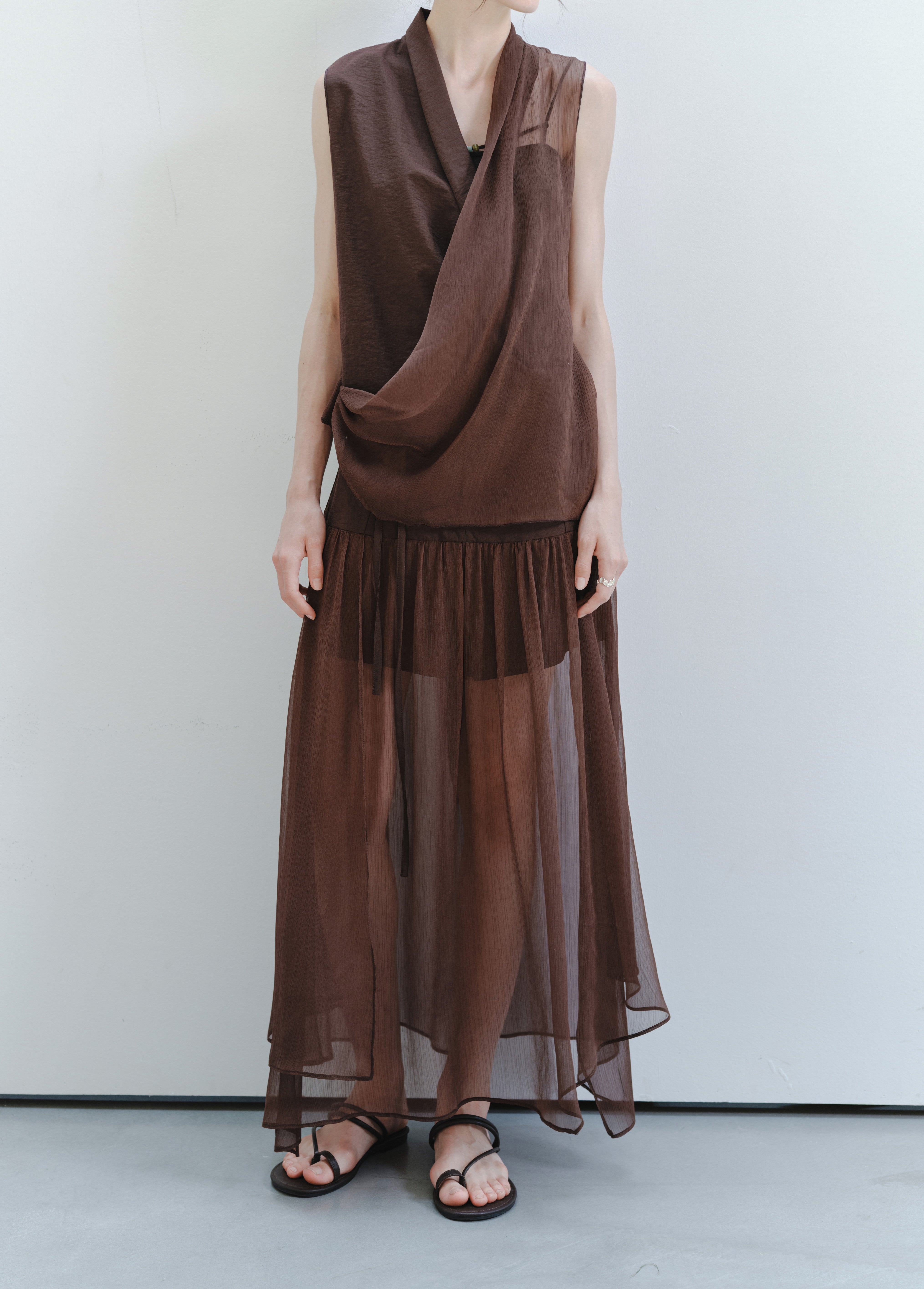SHEER TULLE PLEAT SKIRT