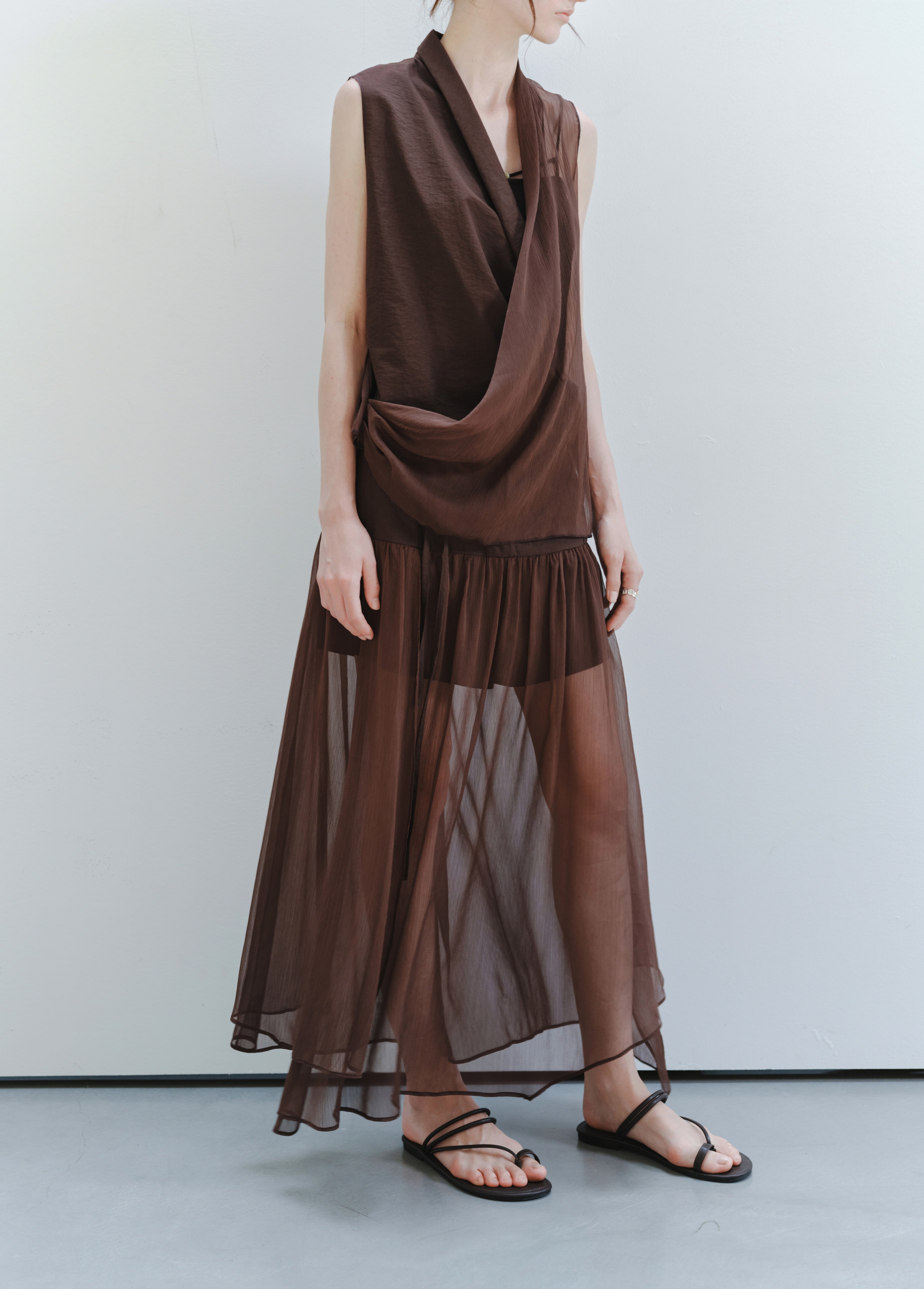 HALF SHEER CACHECOEUR BLOUSE