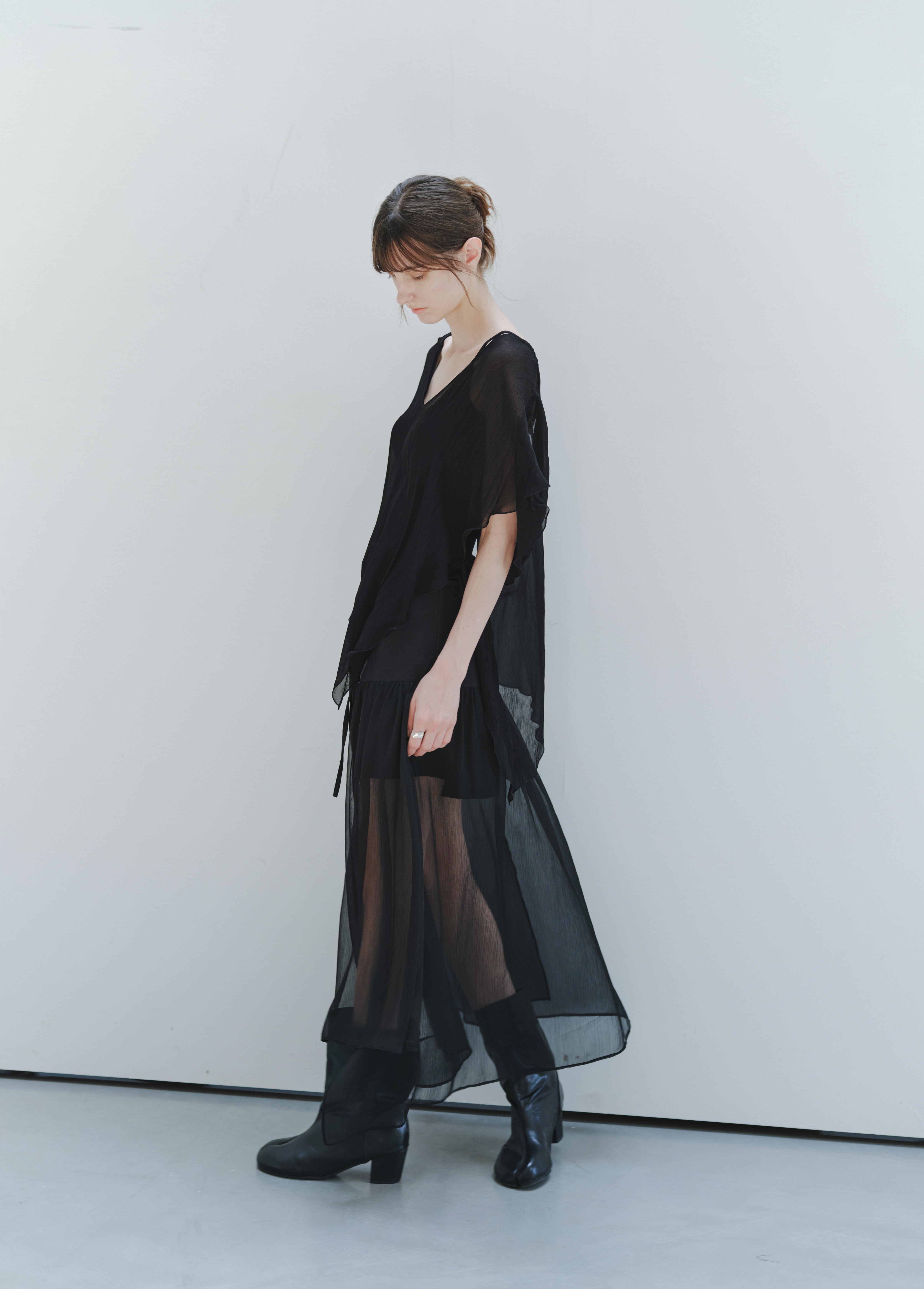 SHEER TULLE PLEAT SKIRT