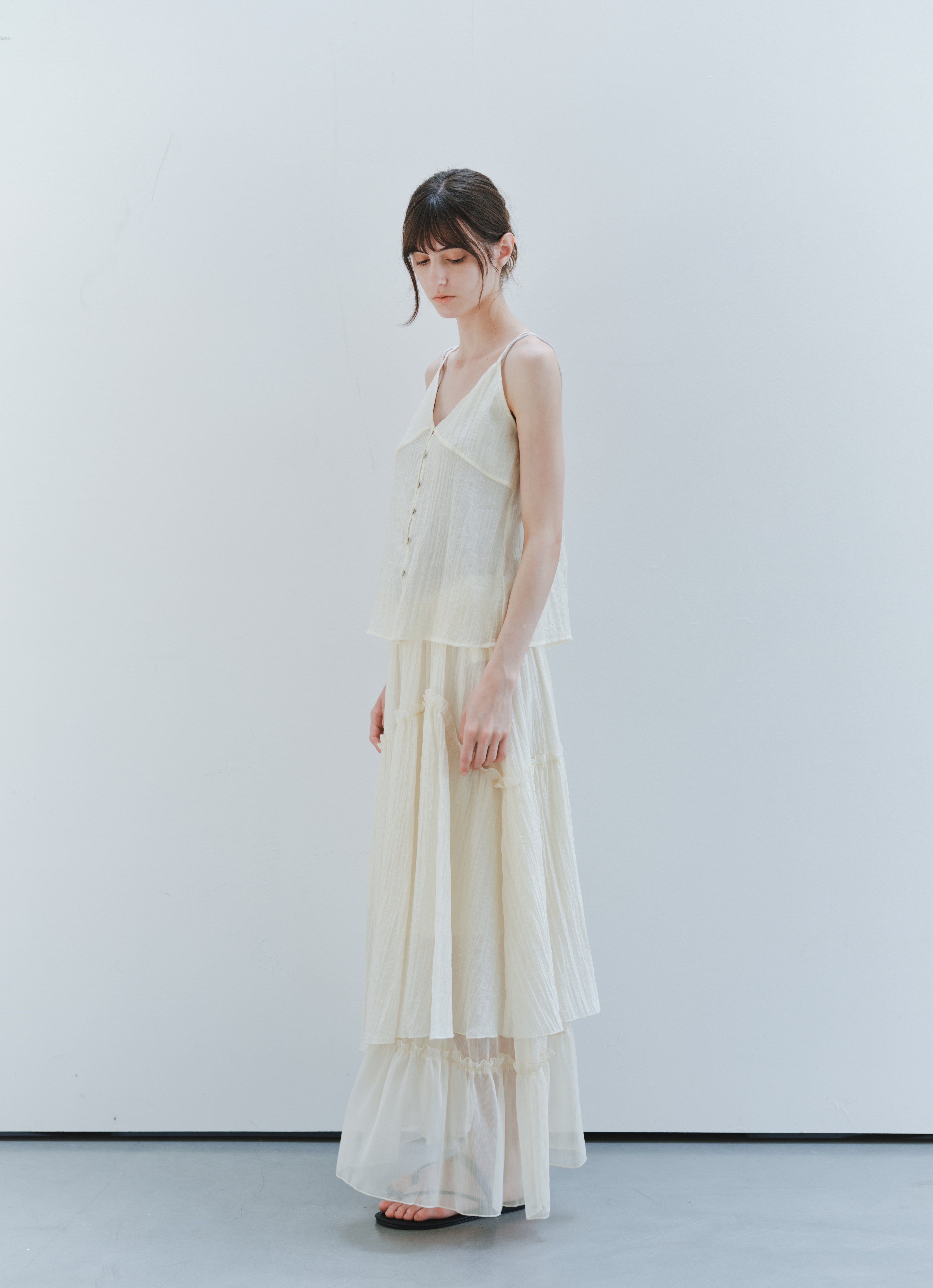 SHEER FRILL TIERED SKIRT