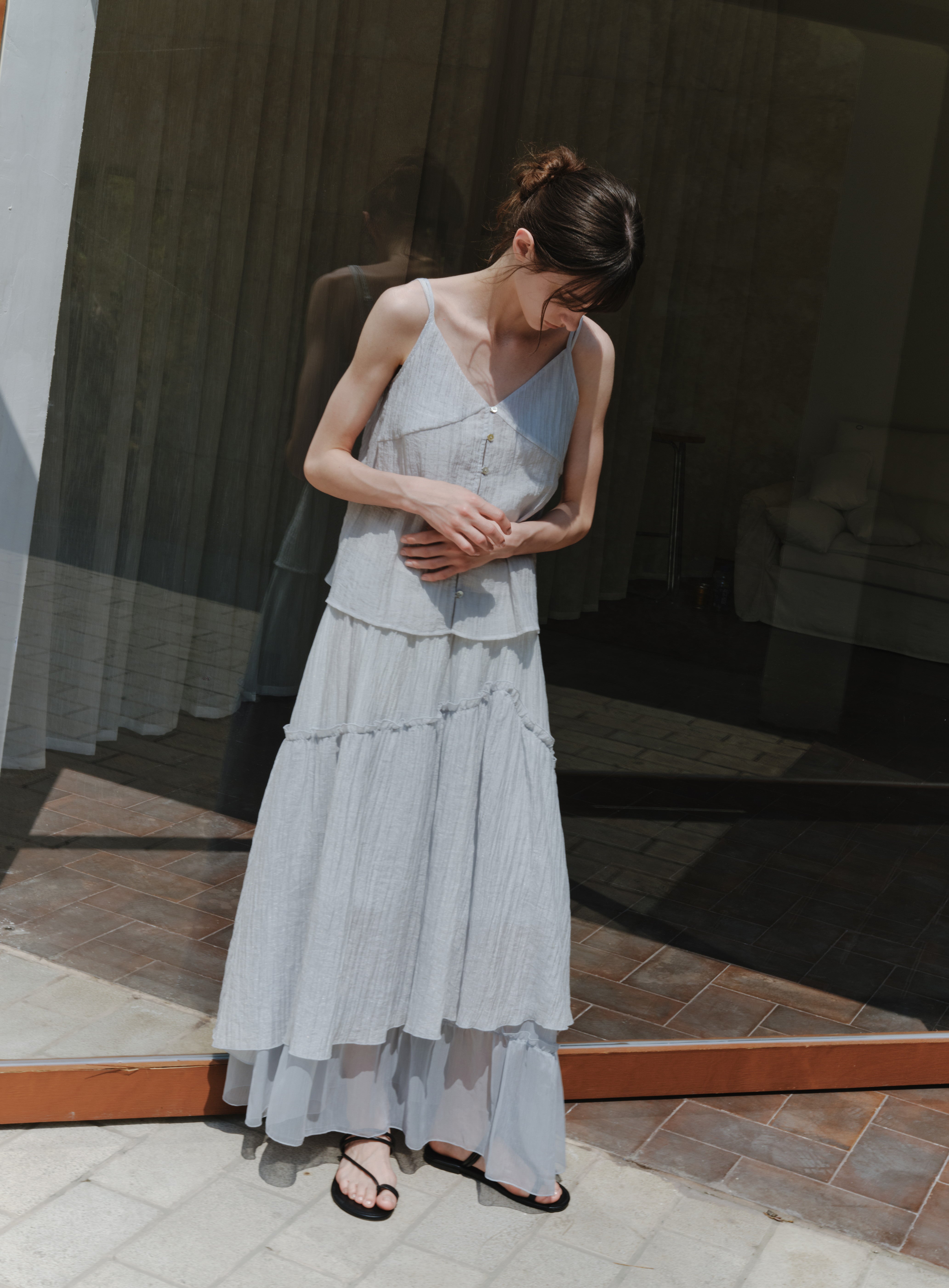 SHEER FRILL TIERED SKIRT