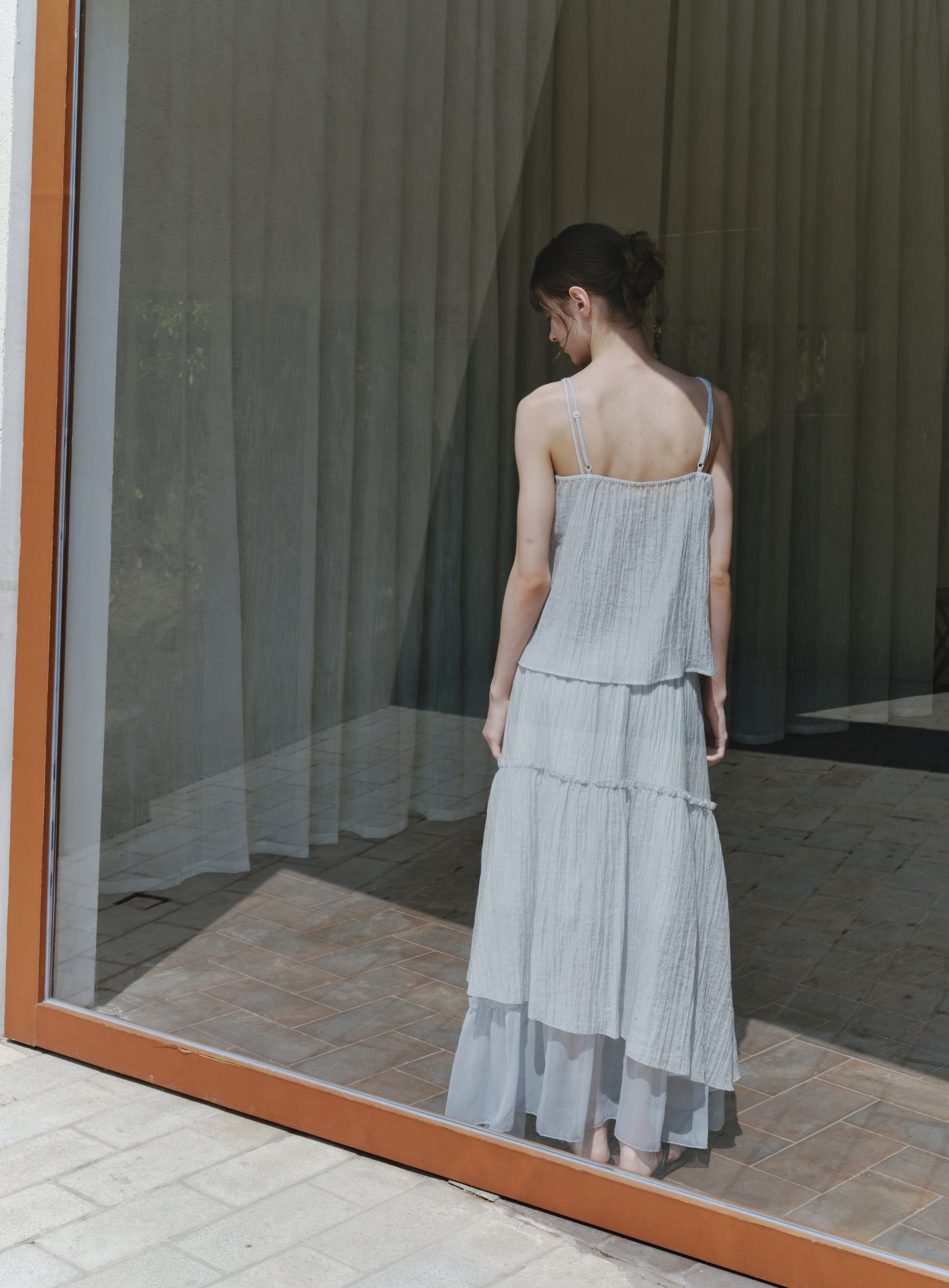 SHEER FRILL TIERED SKIRT