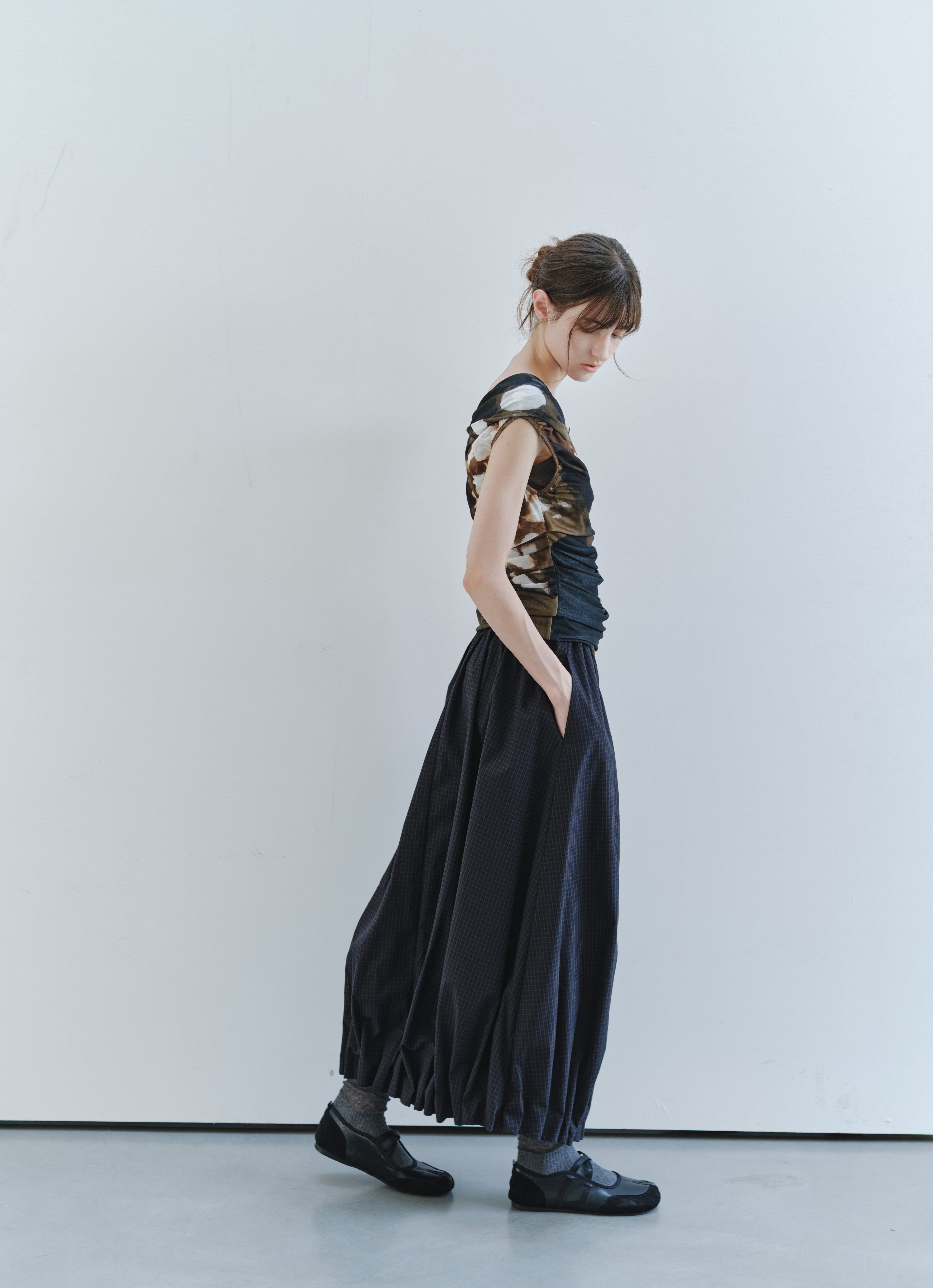 GATHERED HEM BALLOON SKIRT