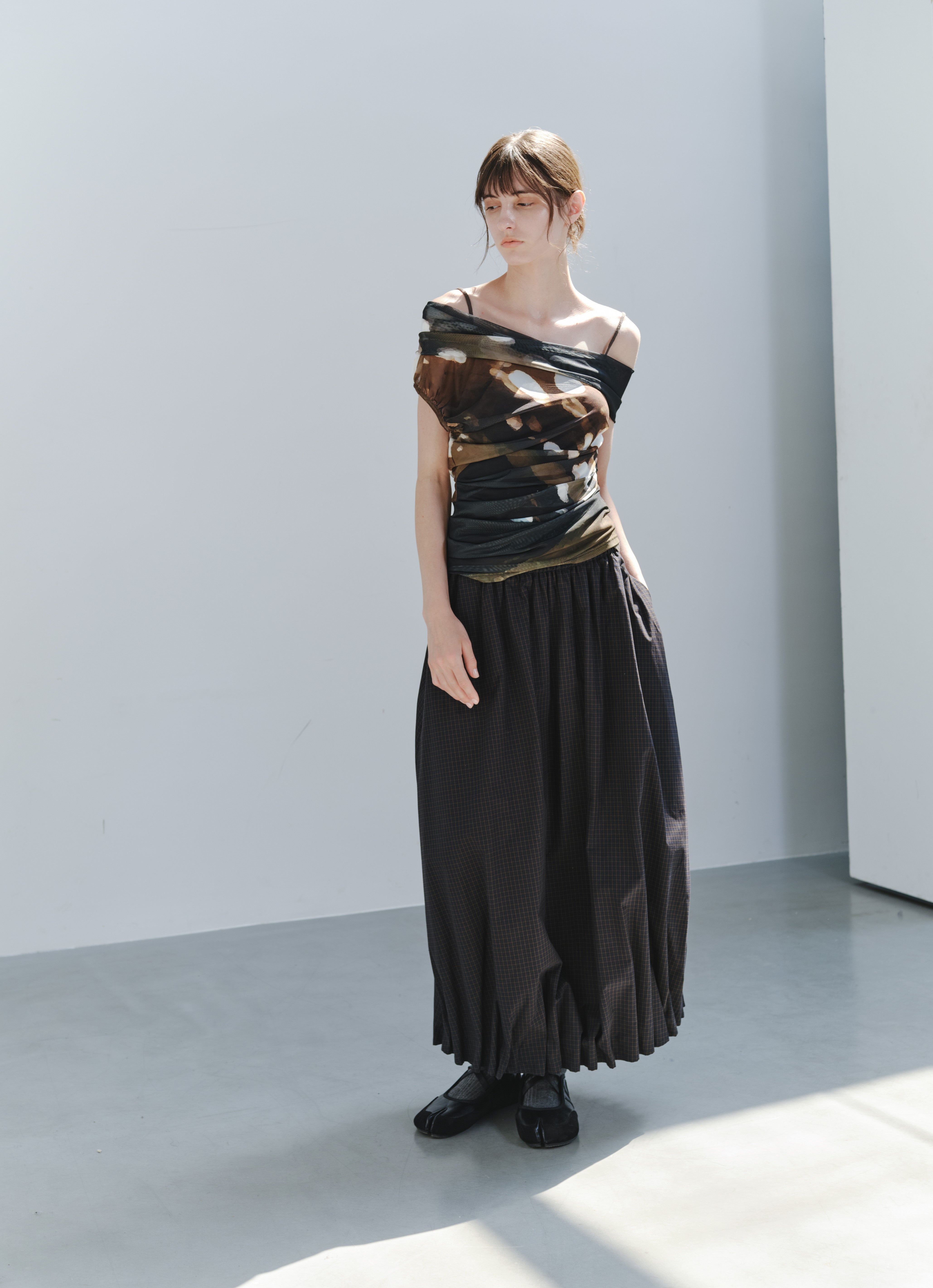 GATHERED HEM BALLOON SKIRT