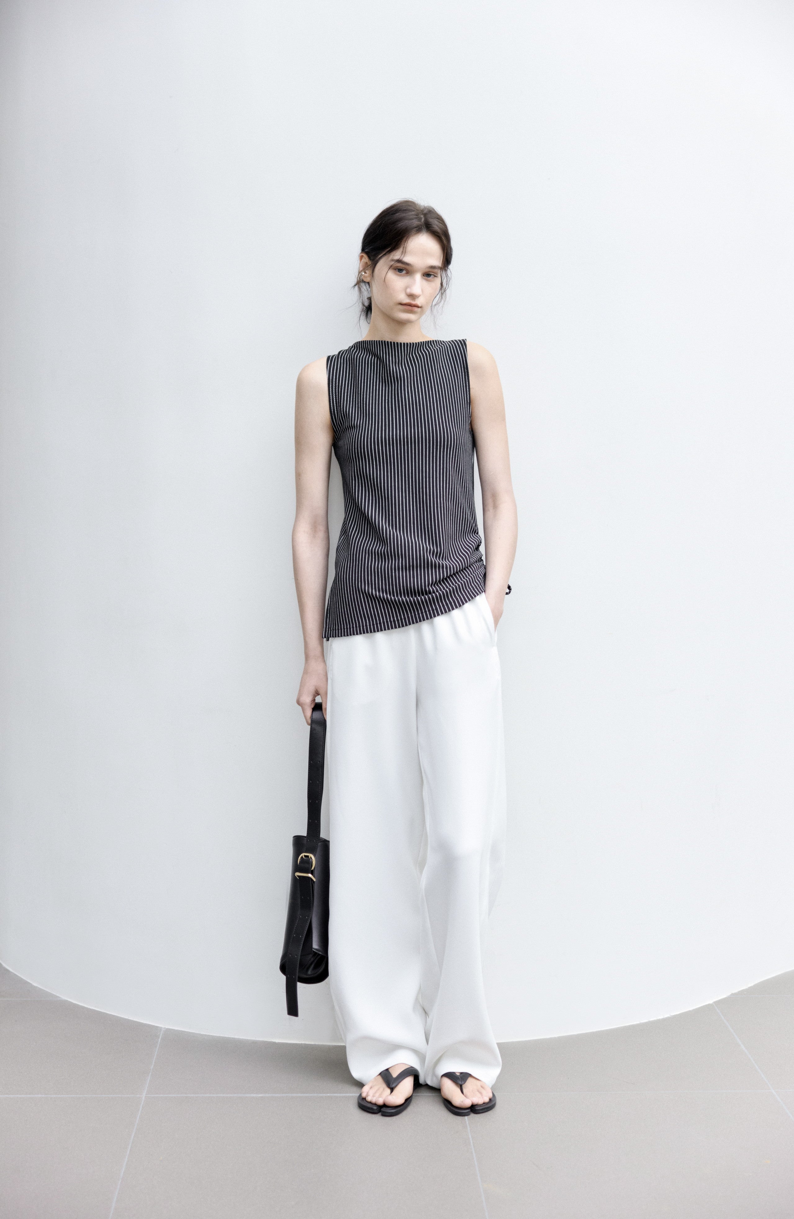 SIDE STRING STRIPE TOP / サイドストリングストライプトップ