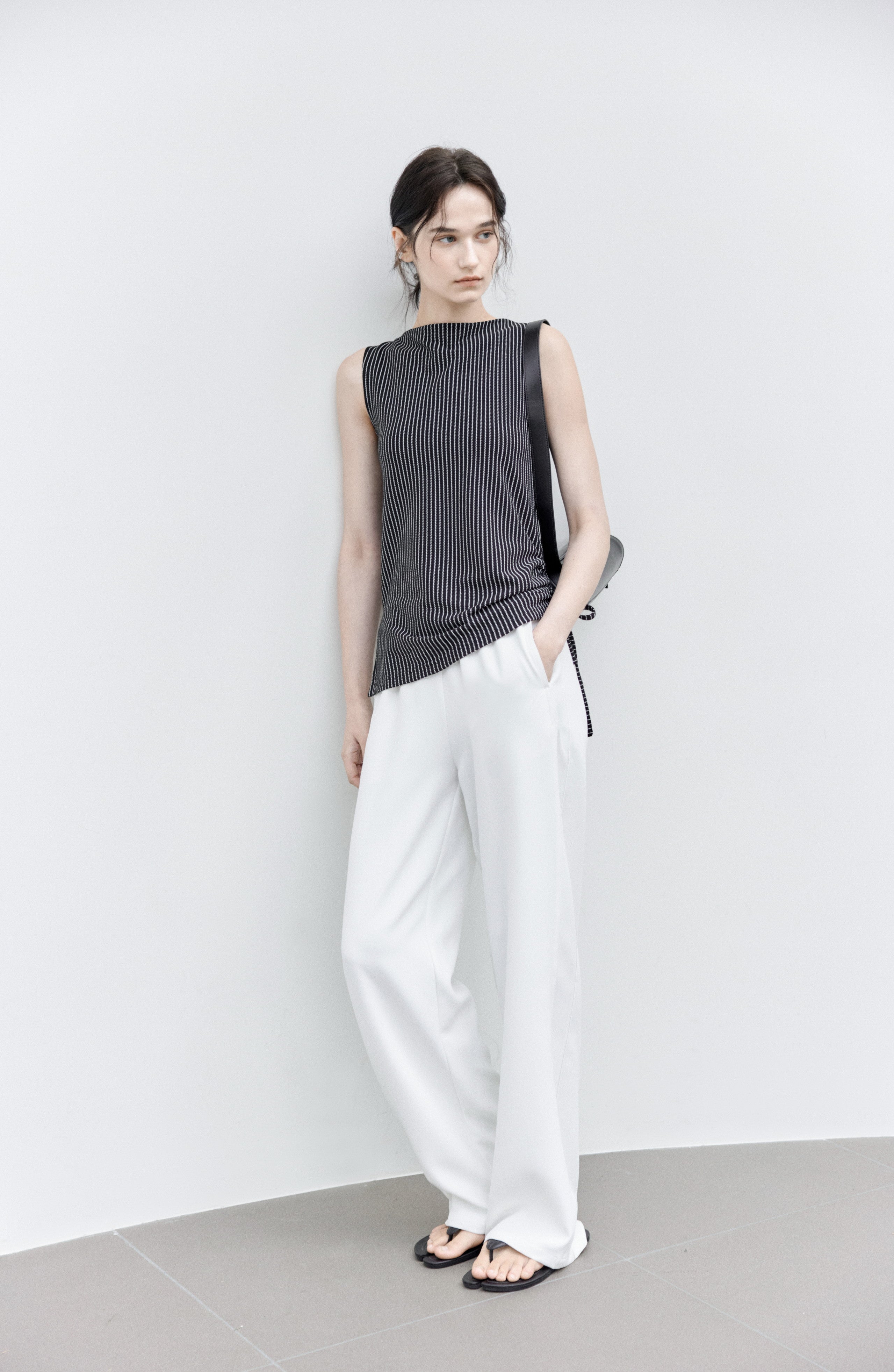 SIDE STRING STRIPE TOP / サイドストリングストライプトップ