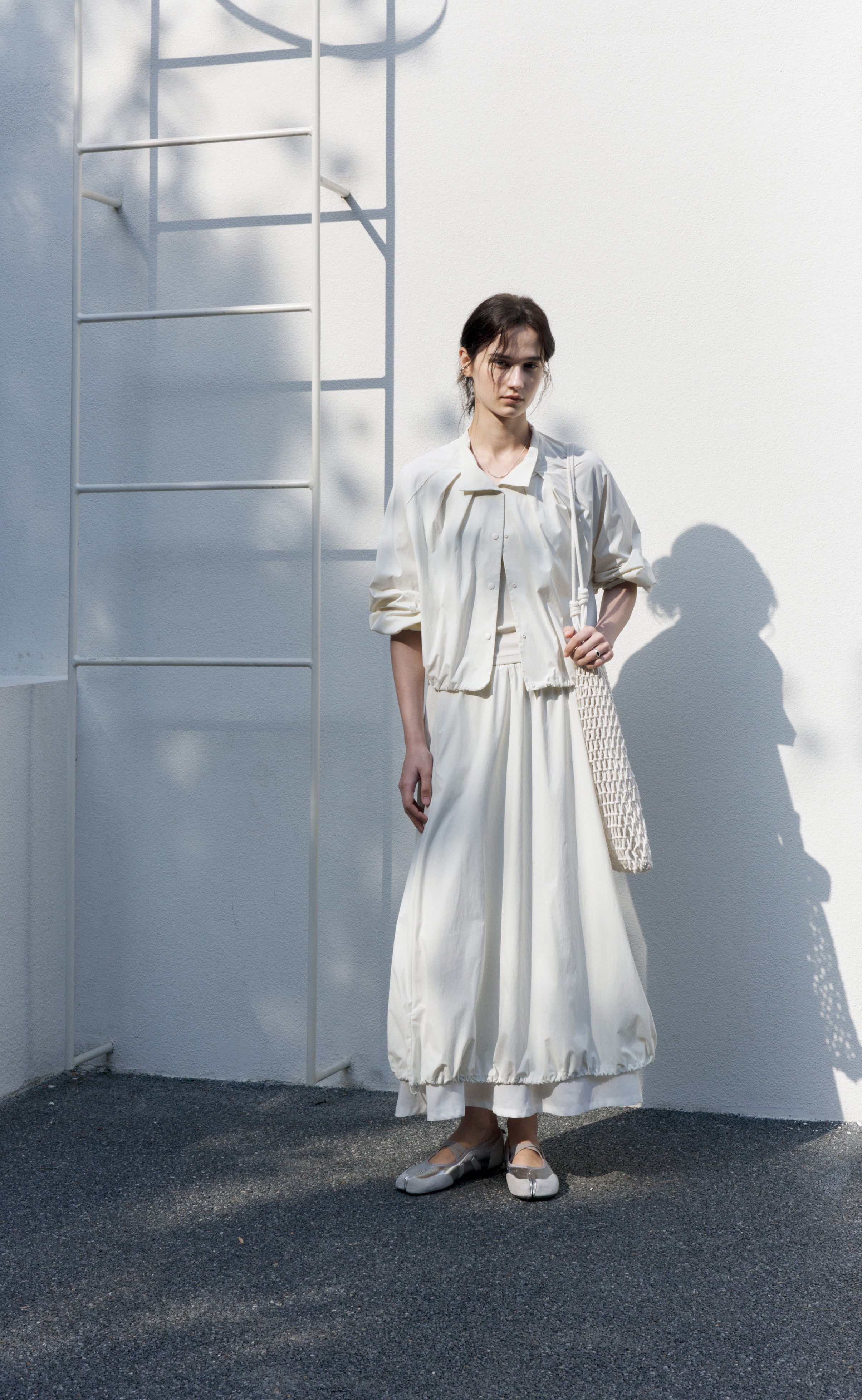 UV CUT NECK PLEATED DRAPE BLOUSON / UVカットネックプリーツドレープブルゾン