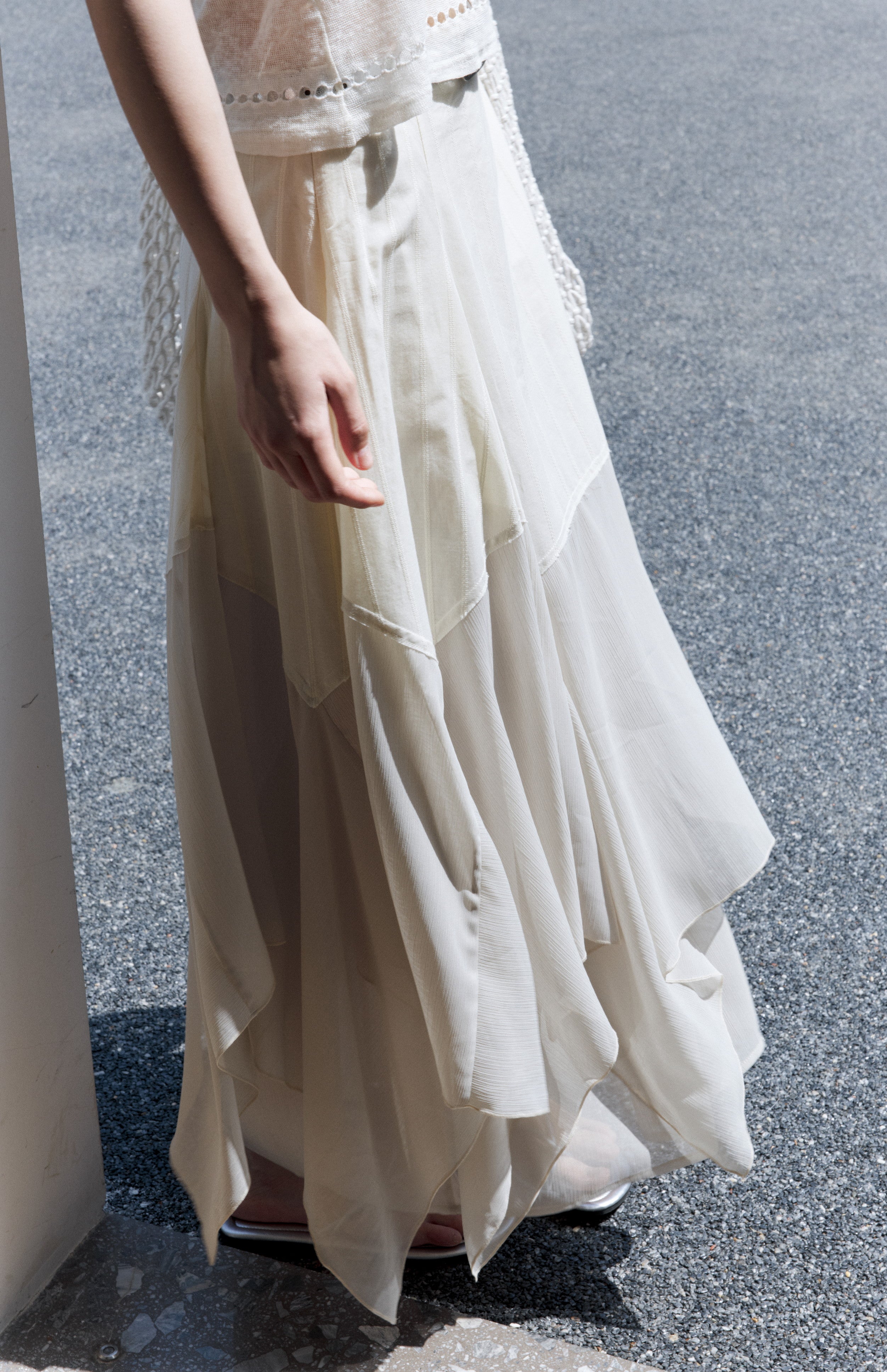 MIX FRILL TIERED SKIRT