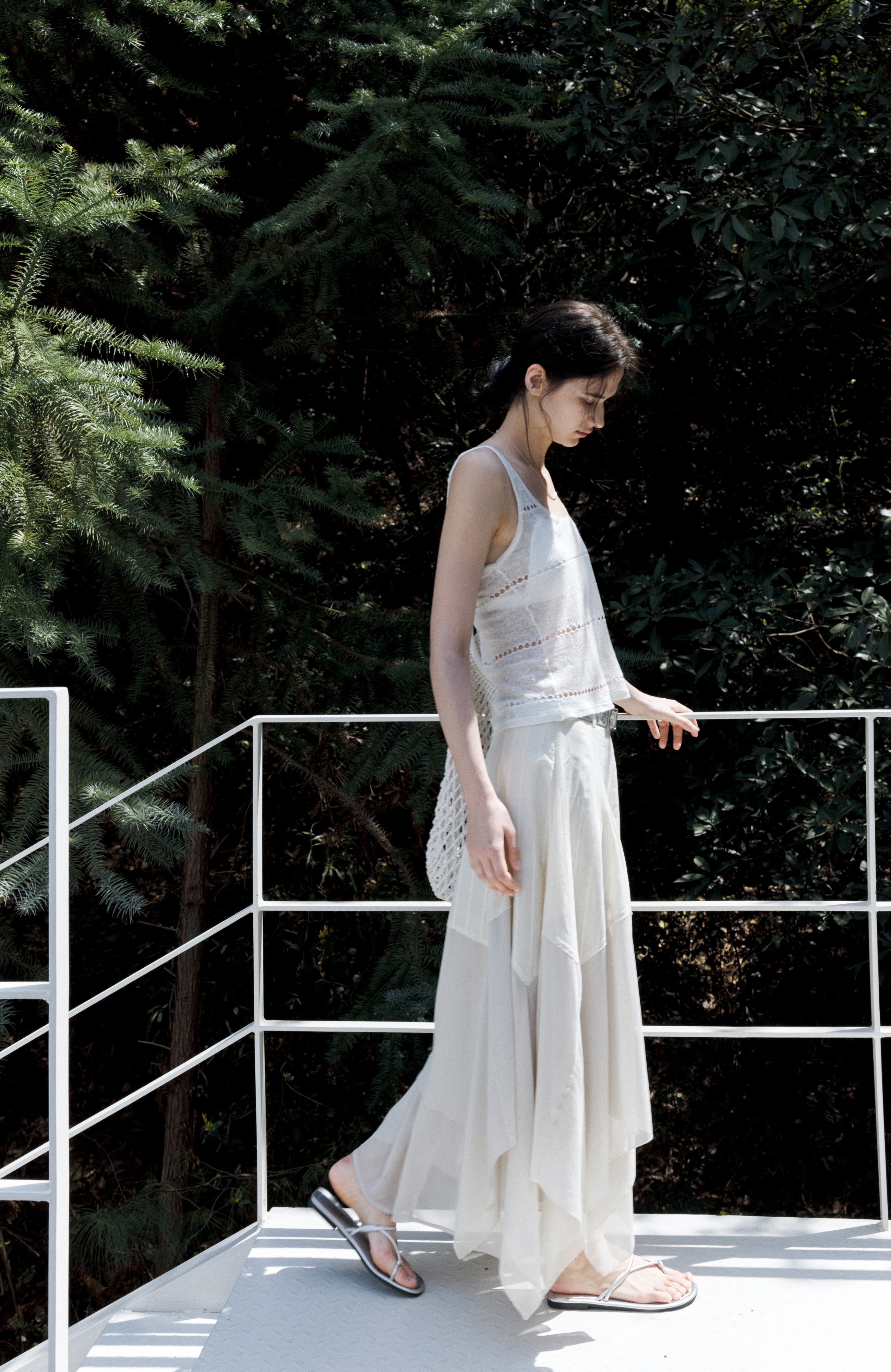 MIX FRILL TIERED SKIRT