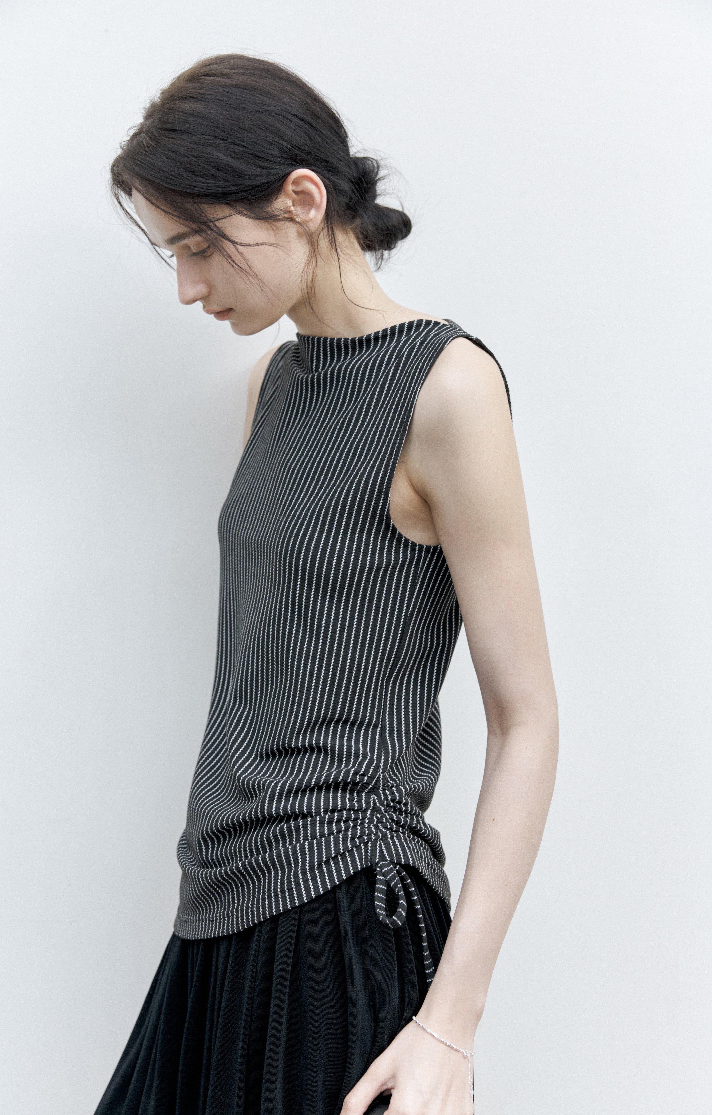 SIDE STRING STRIPE TOP / サイドストリングストライプトップ