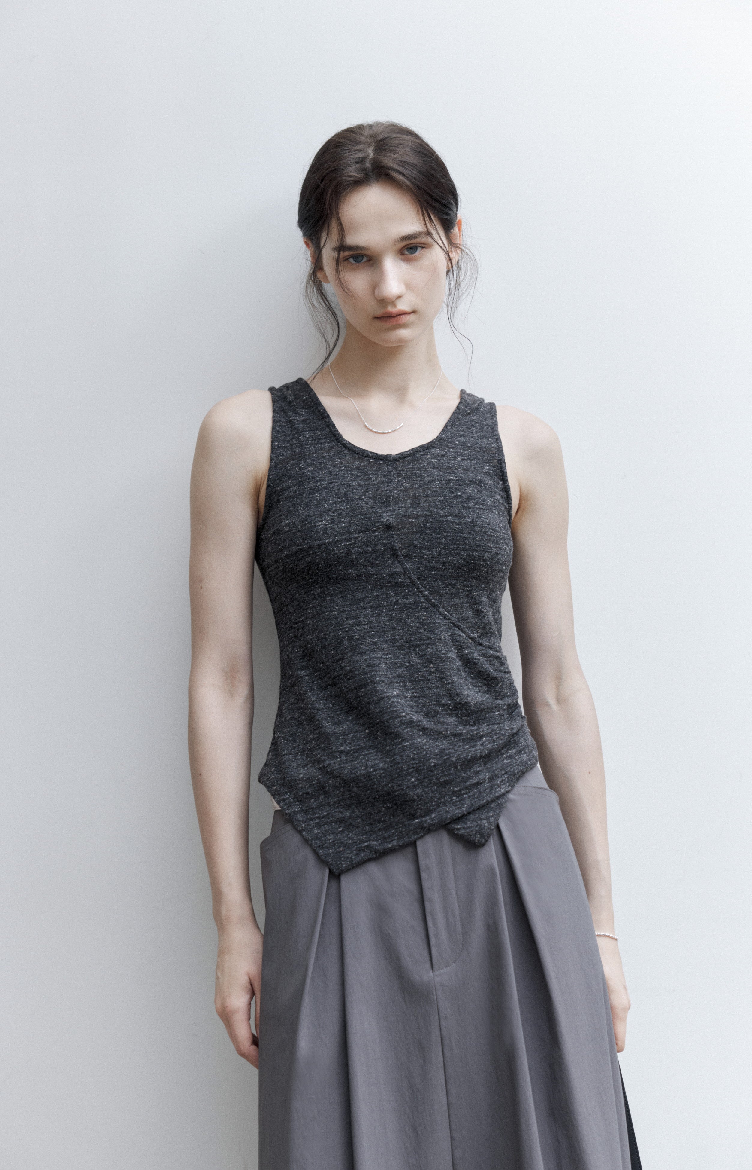 GATHERE LAYERED TANK TOP / ギャザーレイヤードタンクトップ