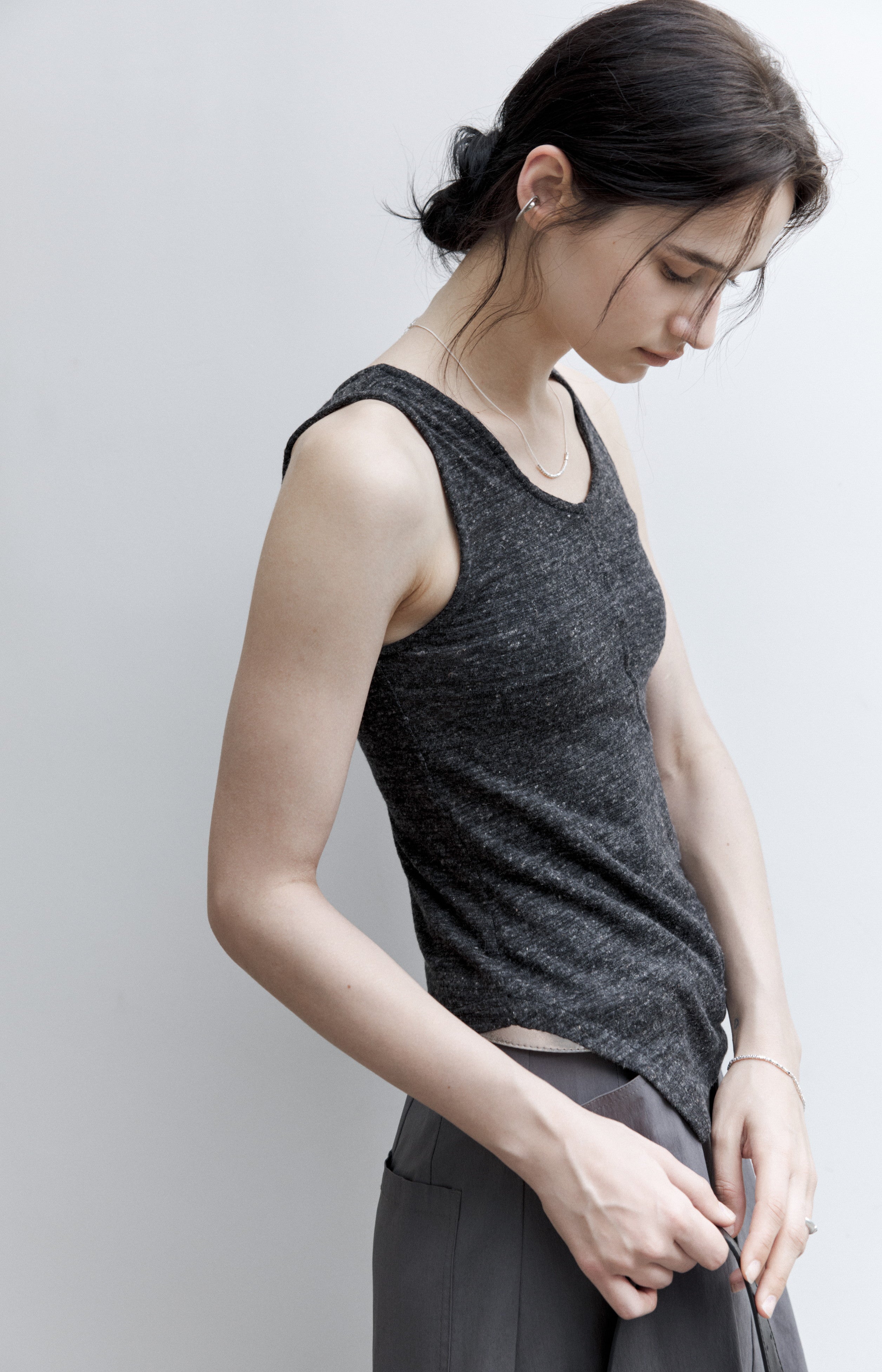 GATHERE LAYERED TANK TOP / ギャザーレイヤードタンクトップ