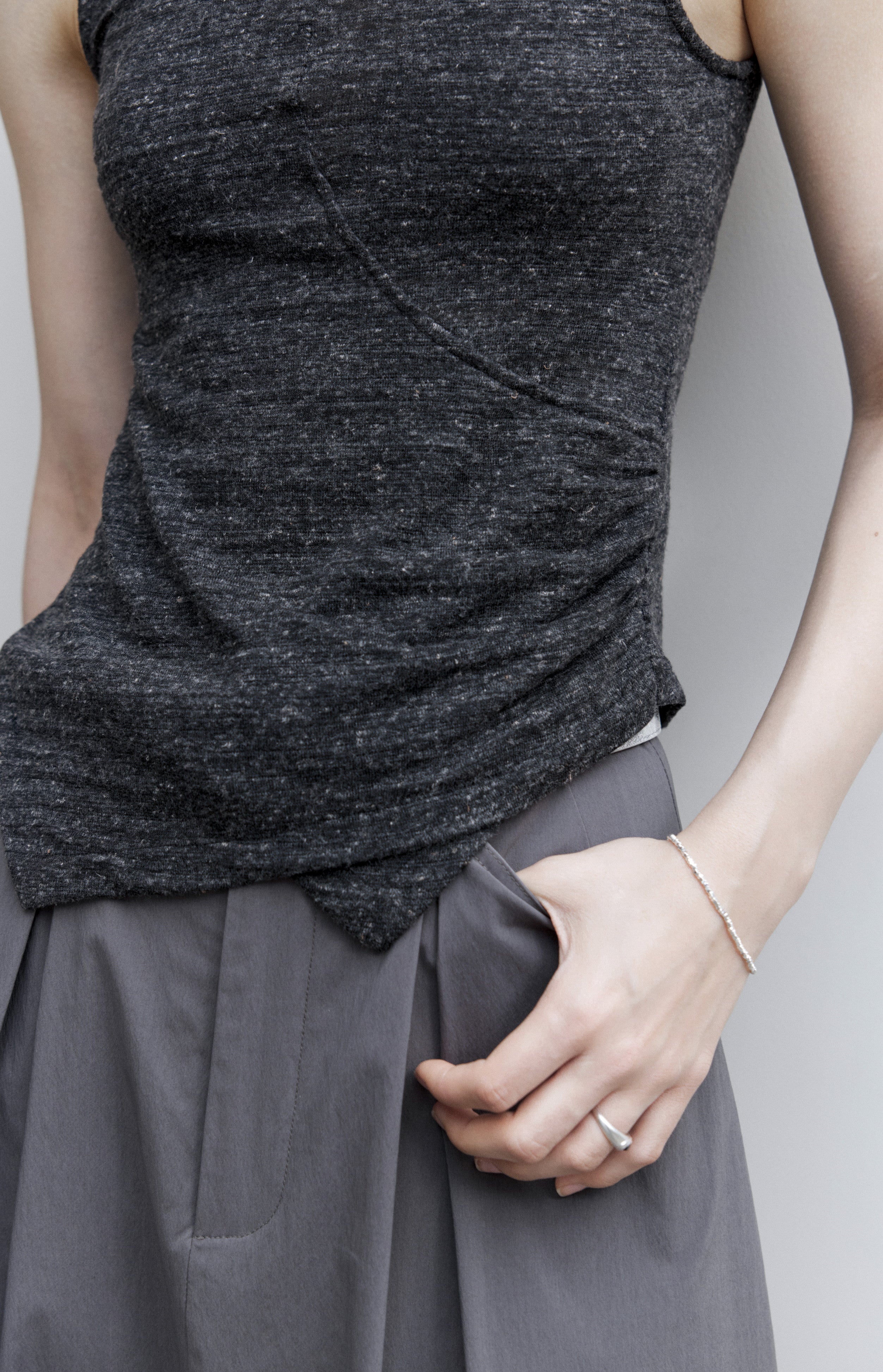 GATHERE LAYERED TANK TOP / ギャザーレイヤードタンクトップ