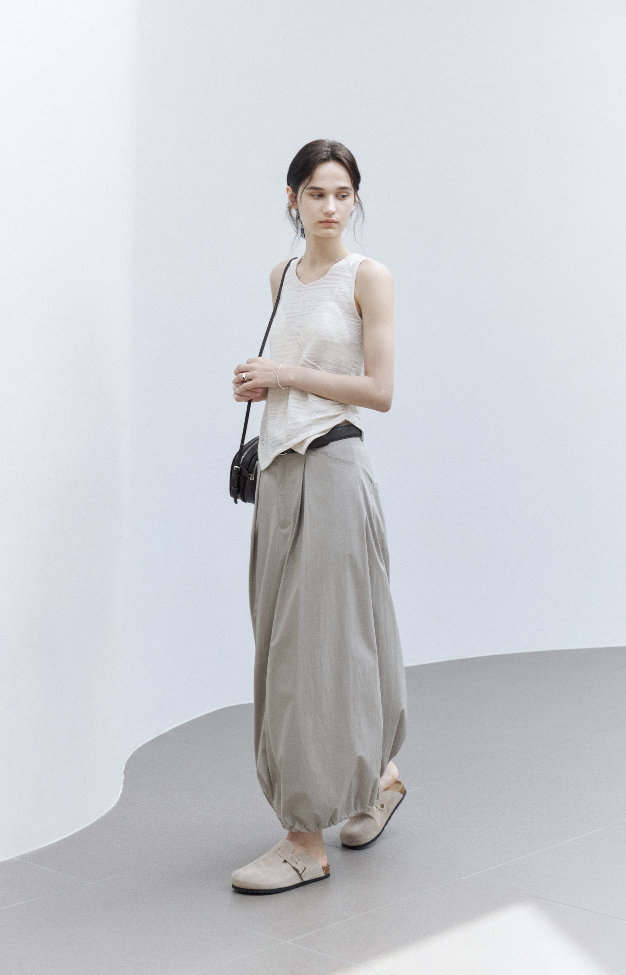 GATHERE LAYERED TANK TOP / ギャザーレイヤードタンクトップ