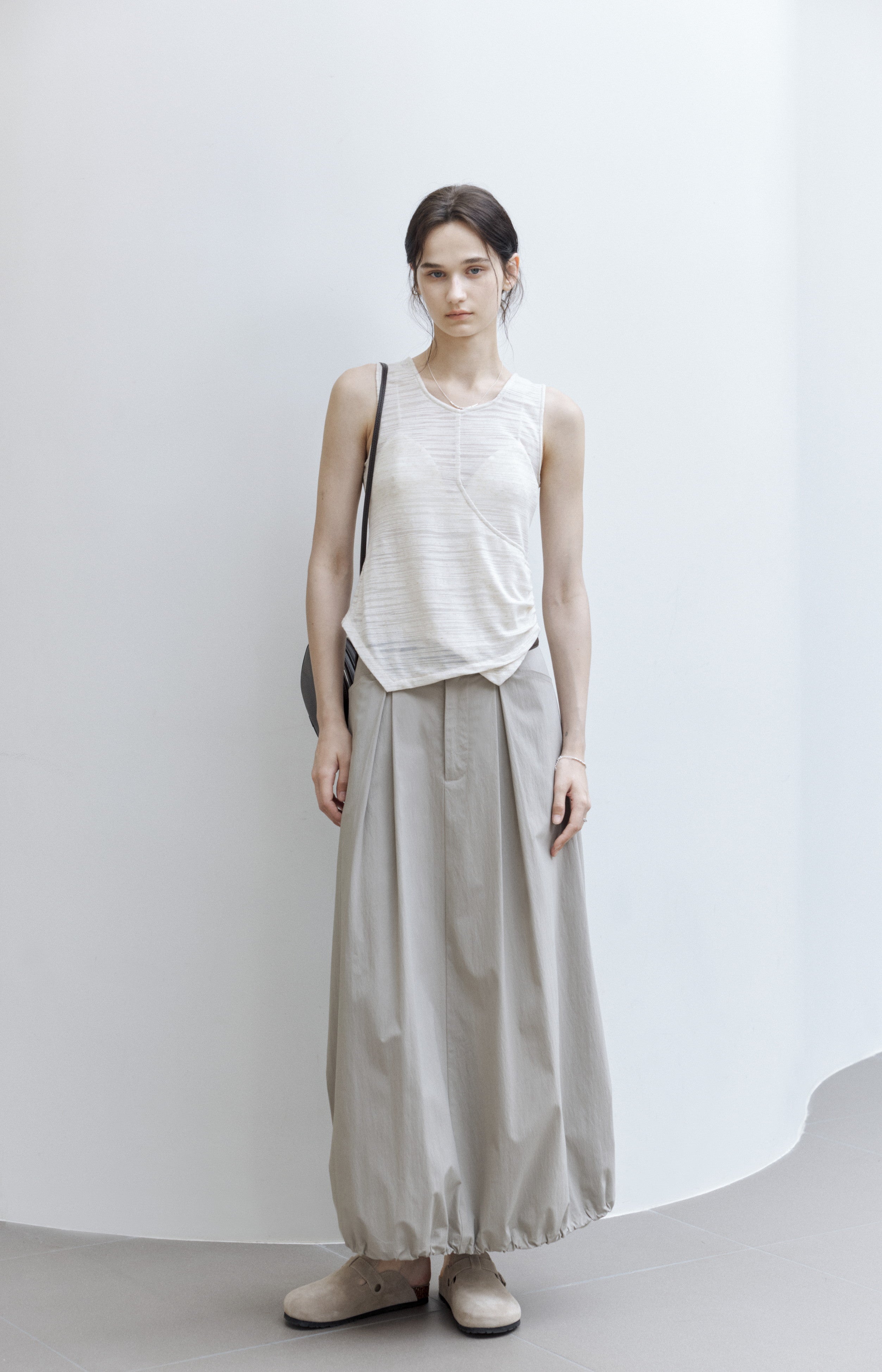GATHERE LAYERED TANK TOP / ギャザーレイヤードタンクトップ
