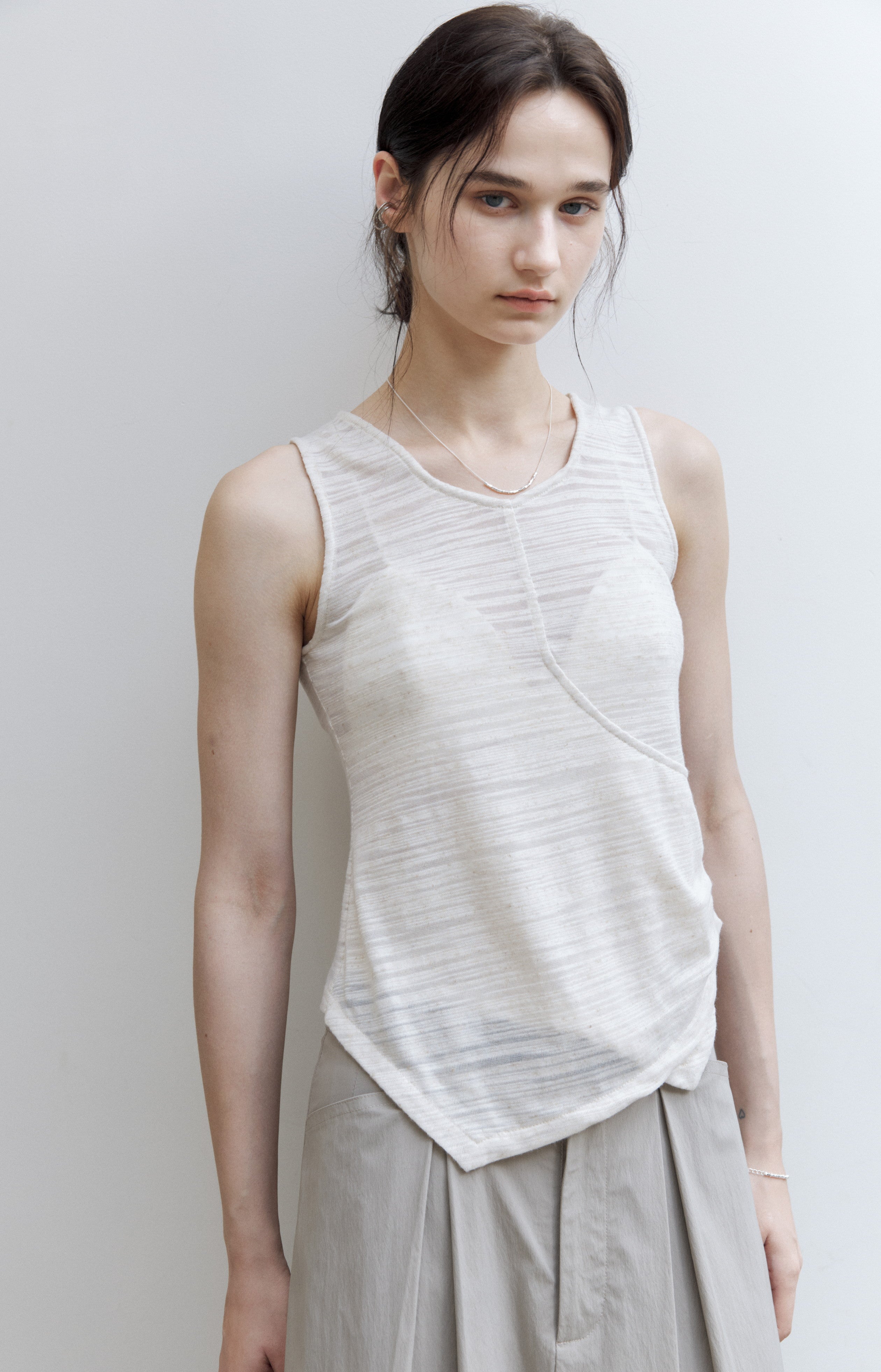 GATHERE LAYERED TANK TOP / ギャザーレイヤードタンクトップ