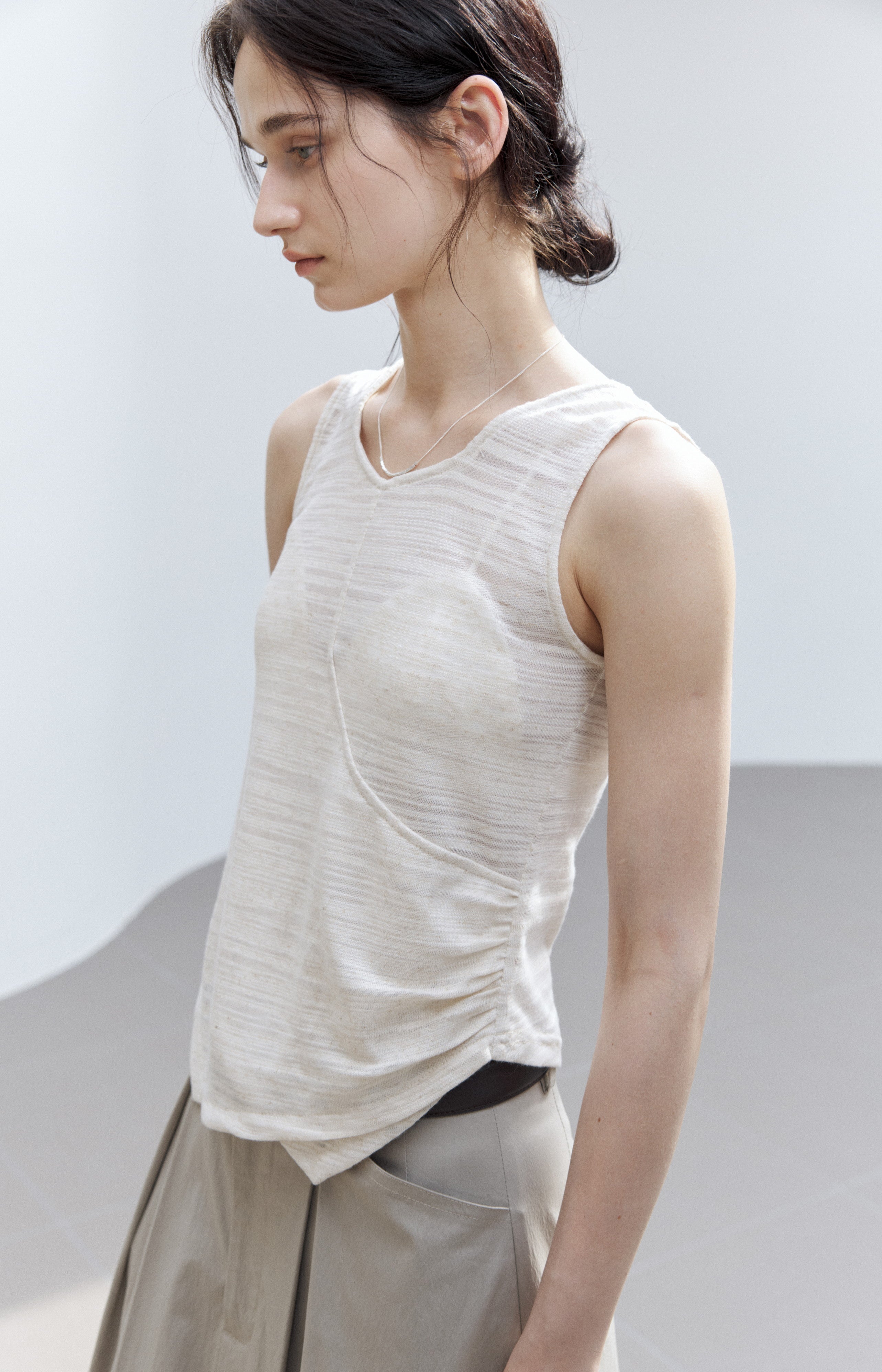 GATHERE LAYERED TANK TOP / ギャザーレイヤードタンクトップ