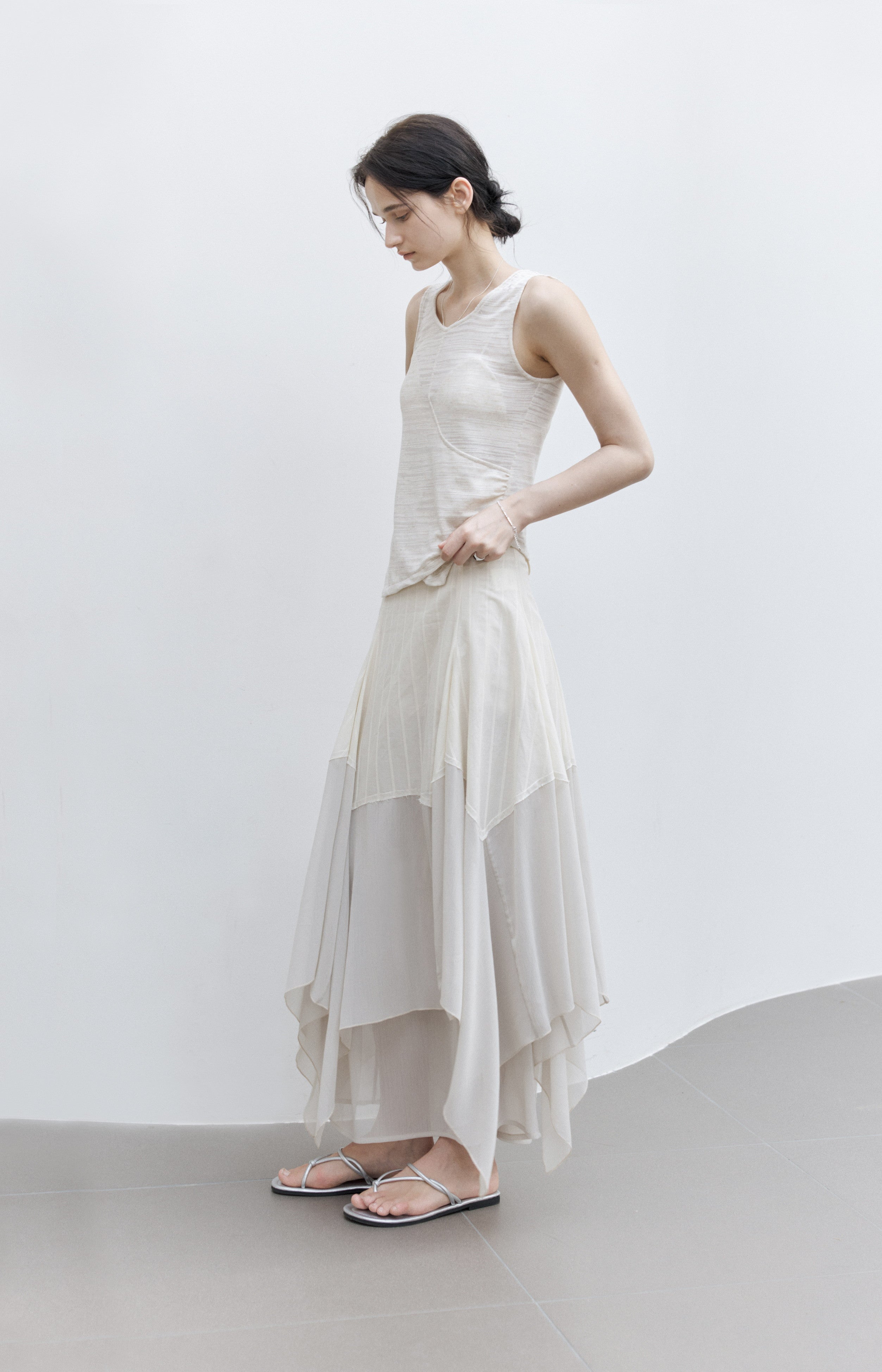 MIX FRILL TIERED SKIRT