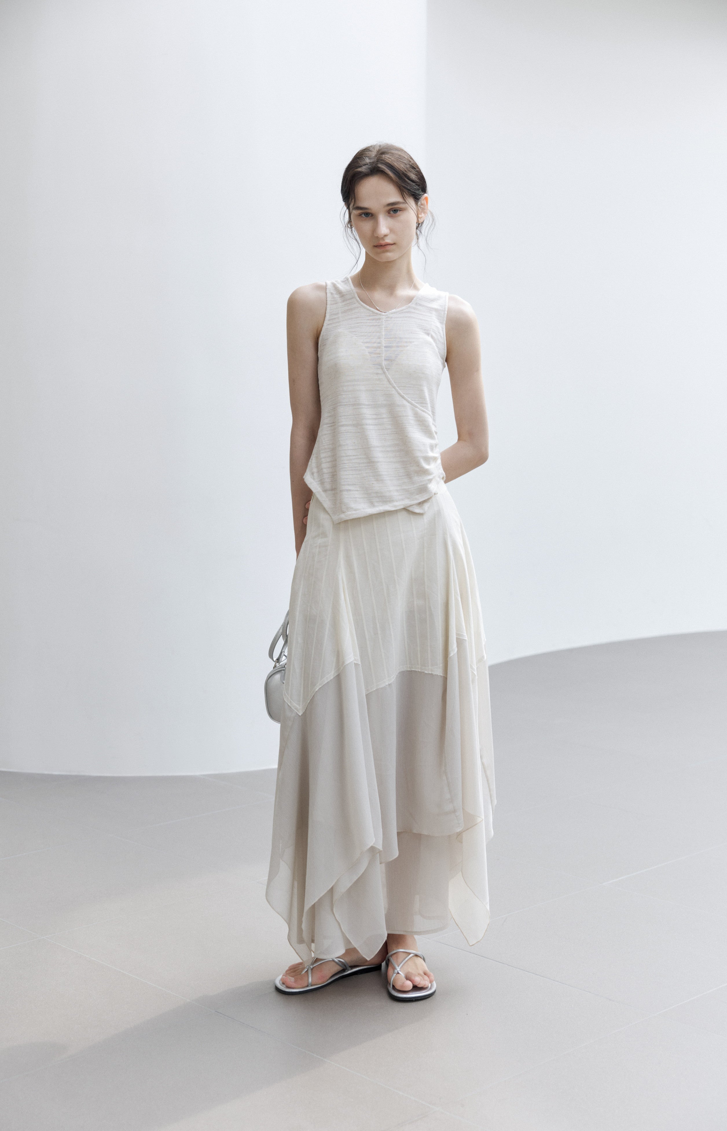 GATHERE LAYERED TANK TOP / ギャザーレイヤードタンクトップ