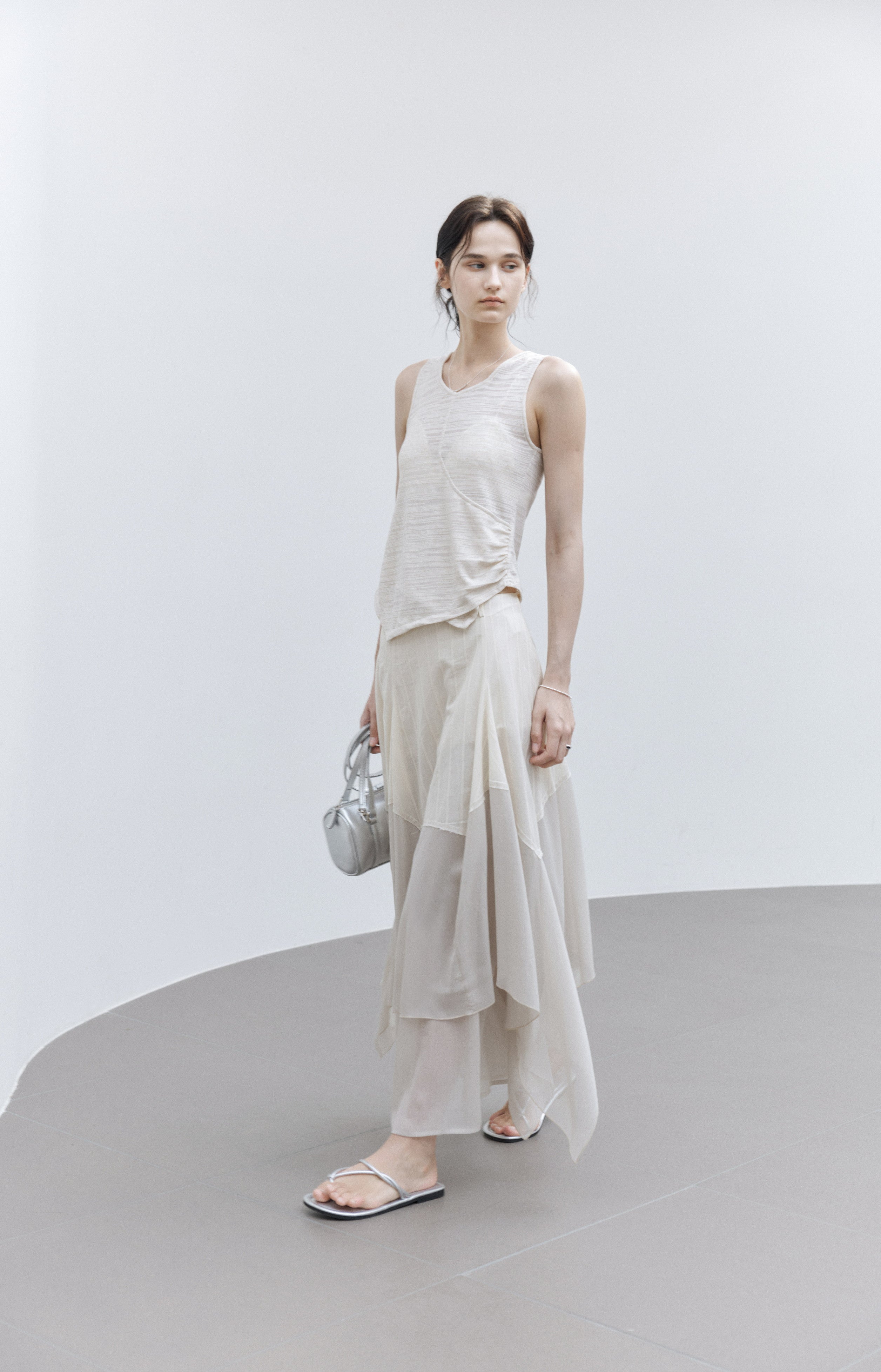 MIX FRILL TIERED SKIRT