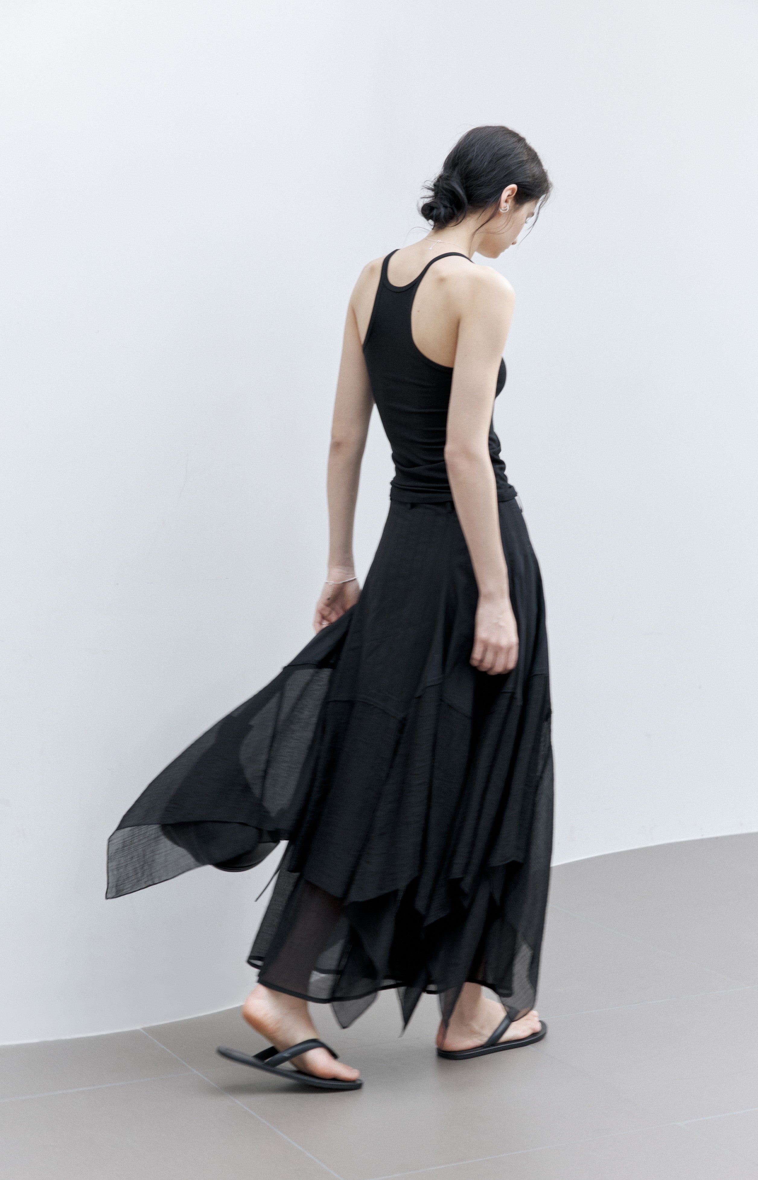 MIX FRILL TIERED SKIRT