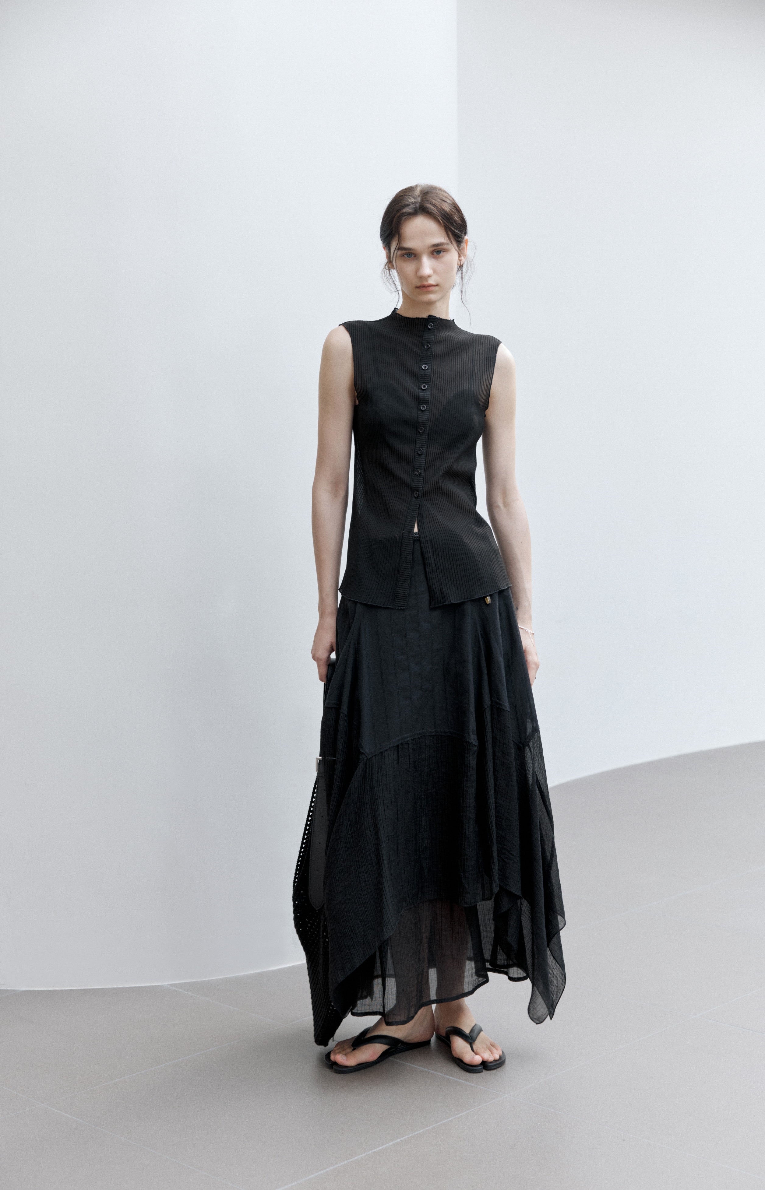 MIX FRILL TIERED SKIRT