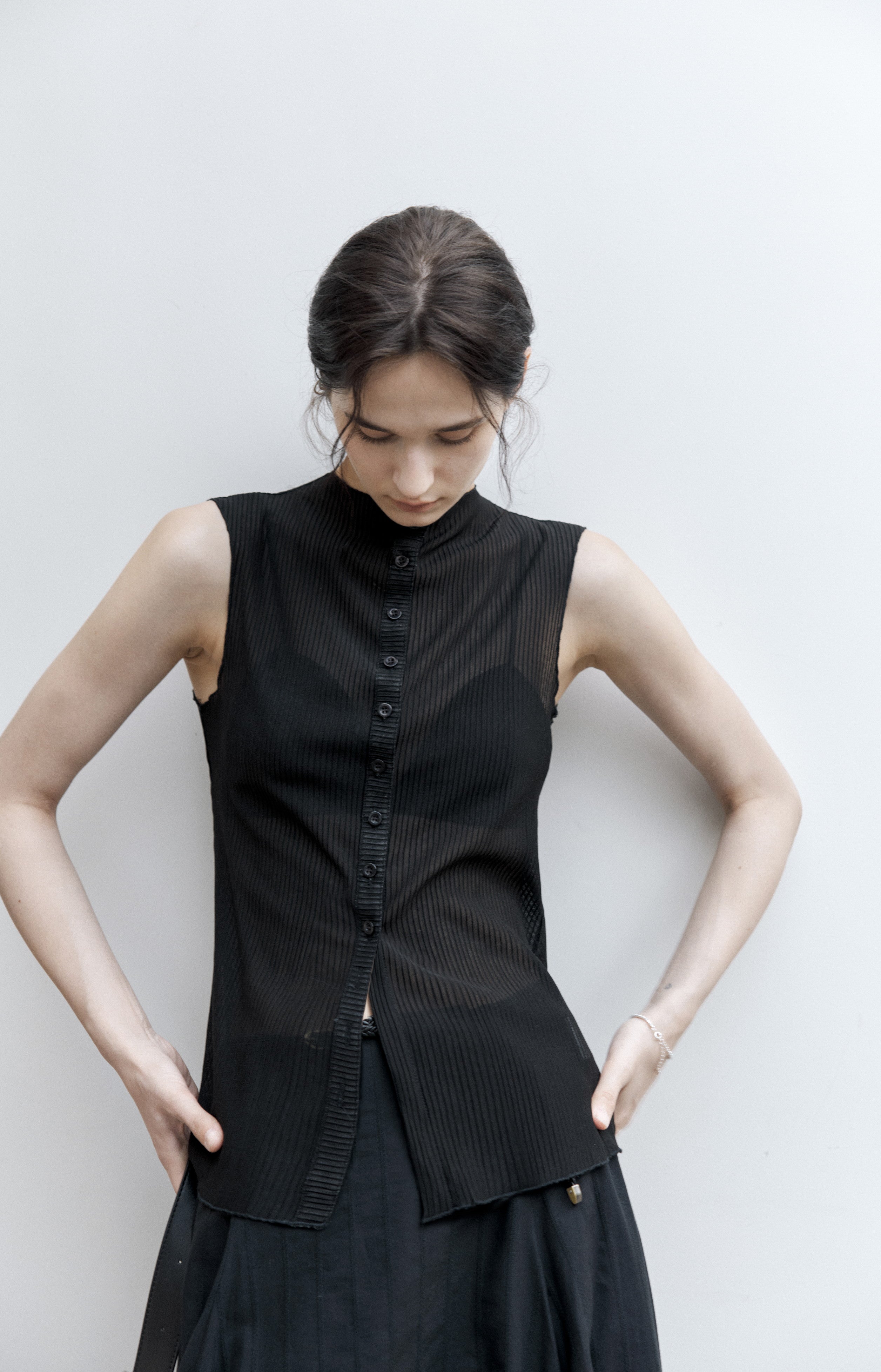 SHEER STRIPE AIRY BLOUSE / シアーストライプエアリーブラウス