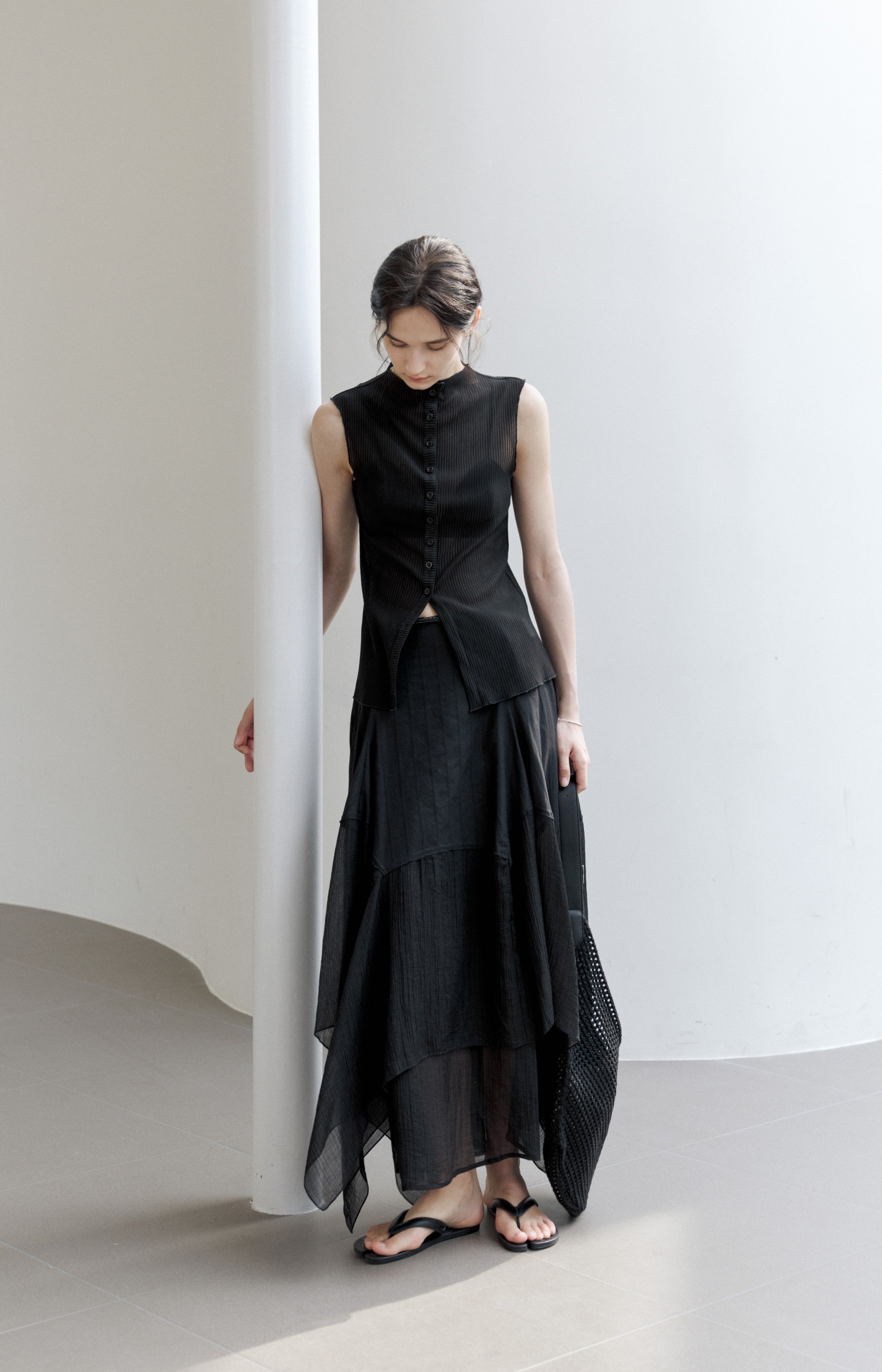 MIX FRILL TIERED SKIRT