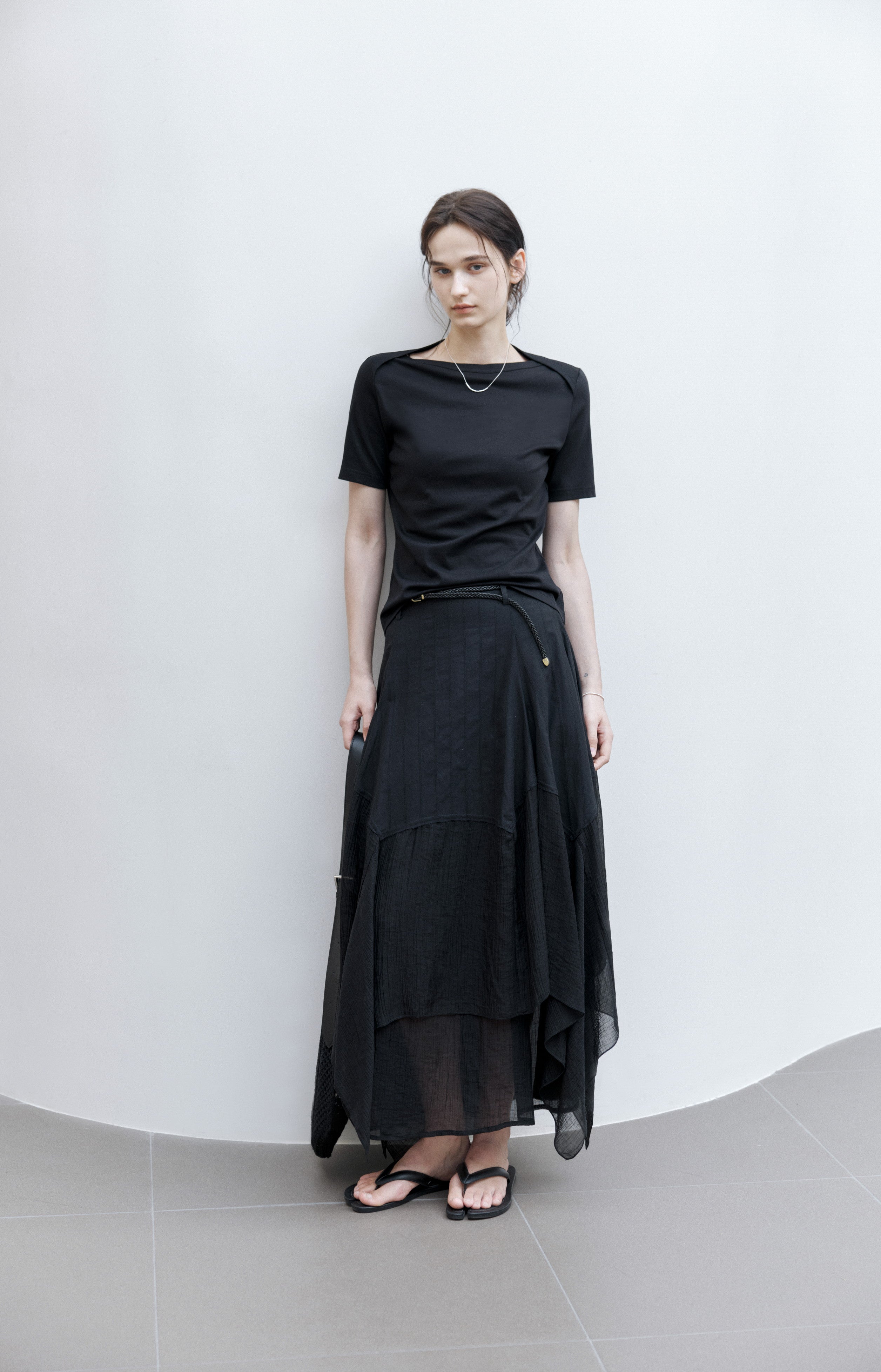 MIX FRILL TIERED SKIRT