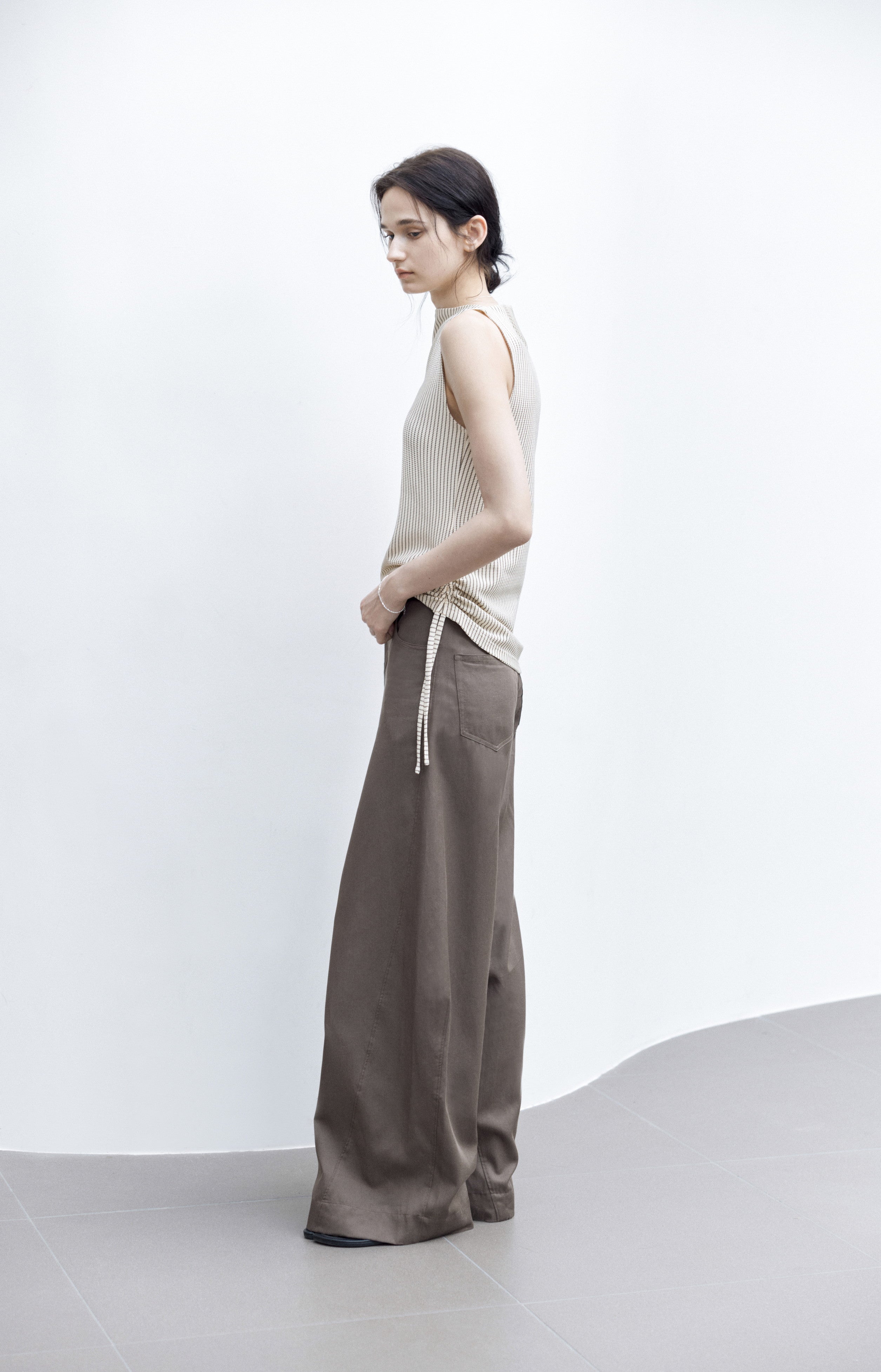 SIDE STRING STRIPE TOP / サイドストリングストライプトップ