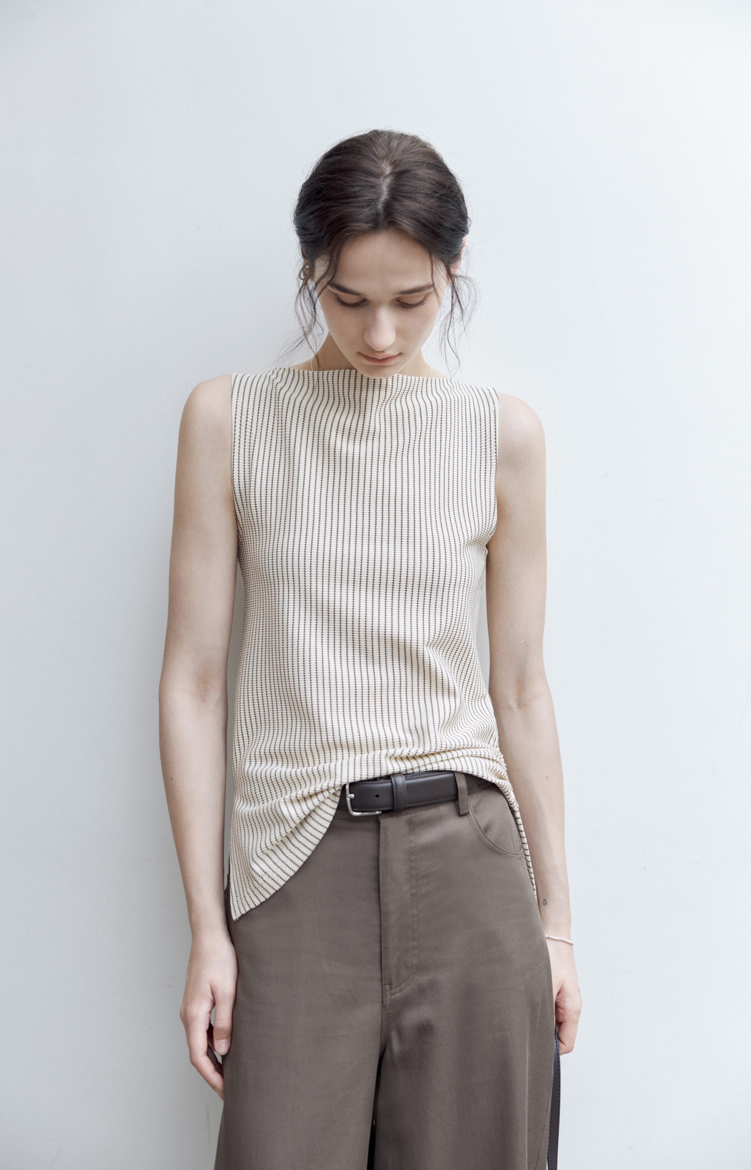 SIDE STRING STRIPE TOP / サイドストリングストライプトップ
