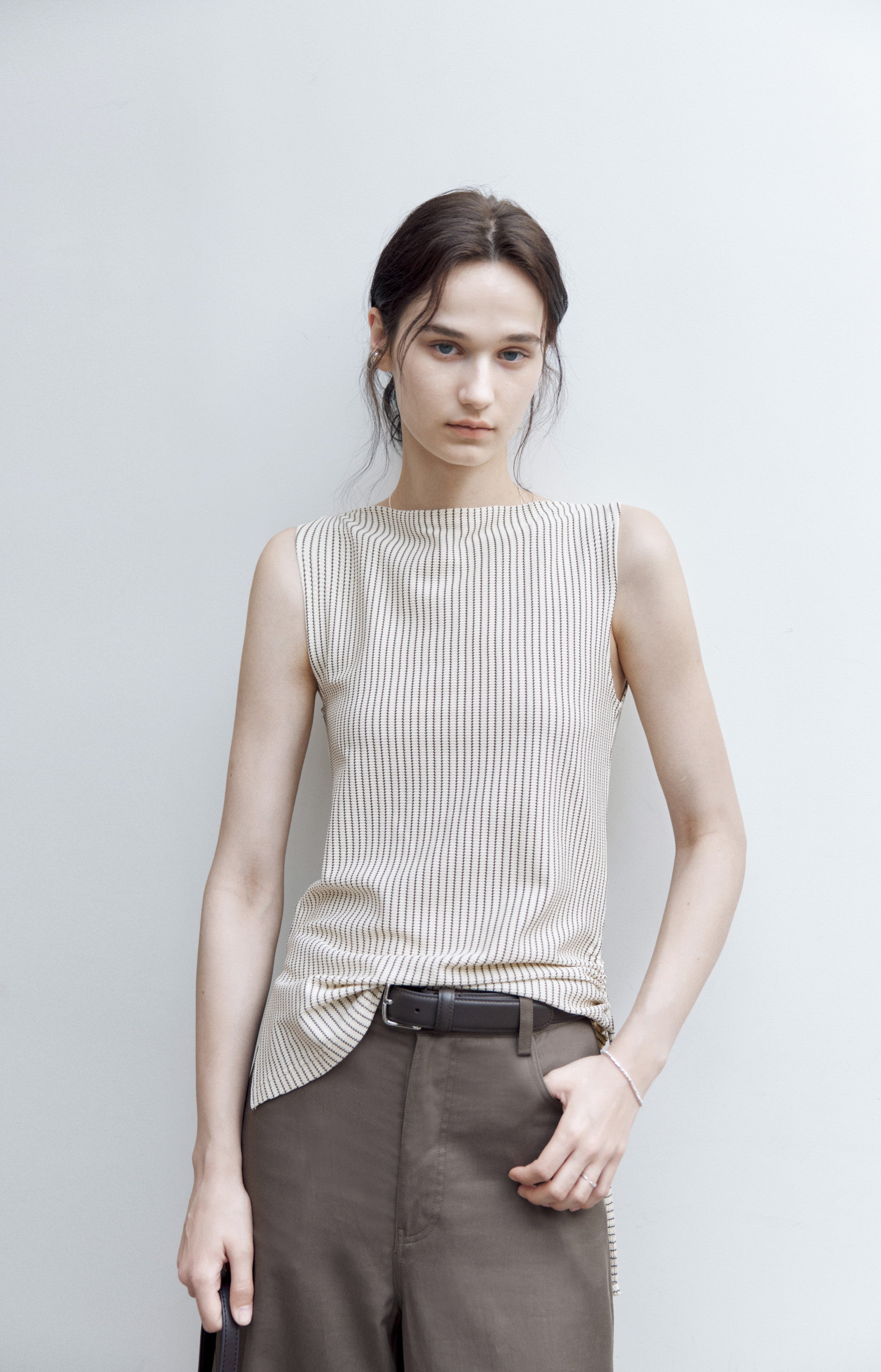 SIDE STRING STRIPE TOP / サイドストリングストライプトップ