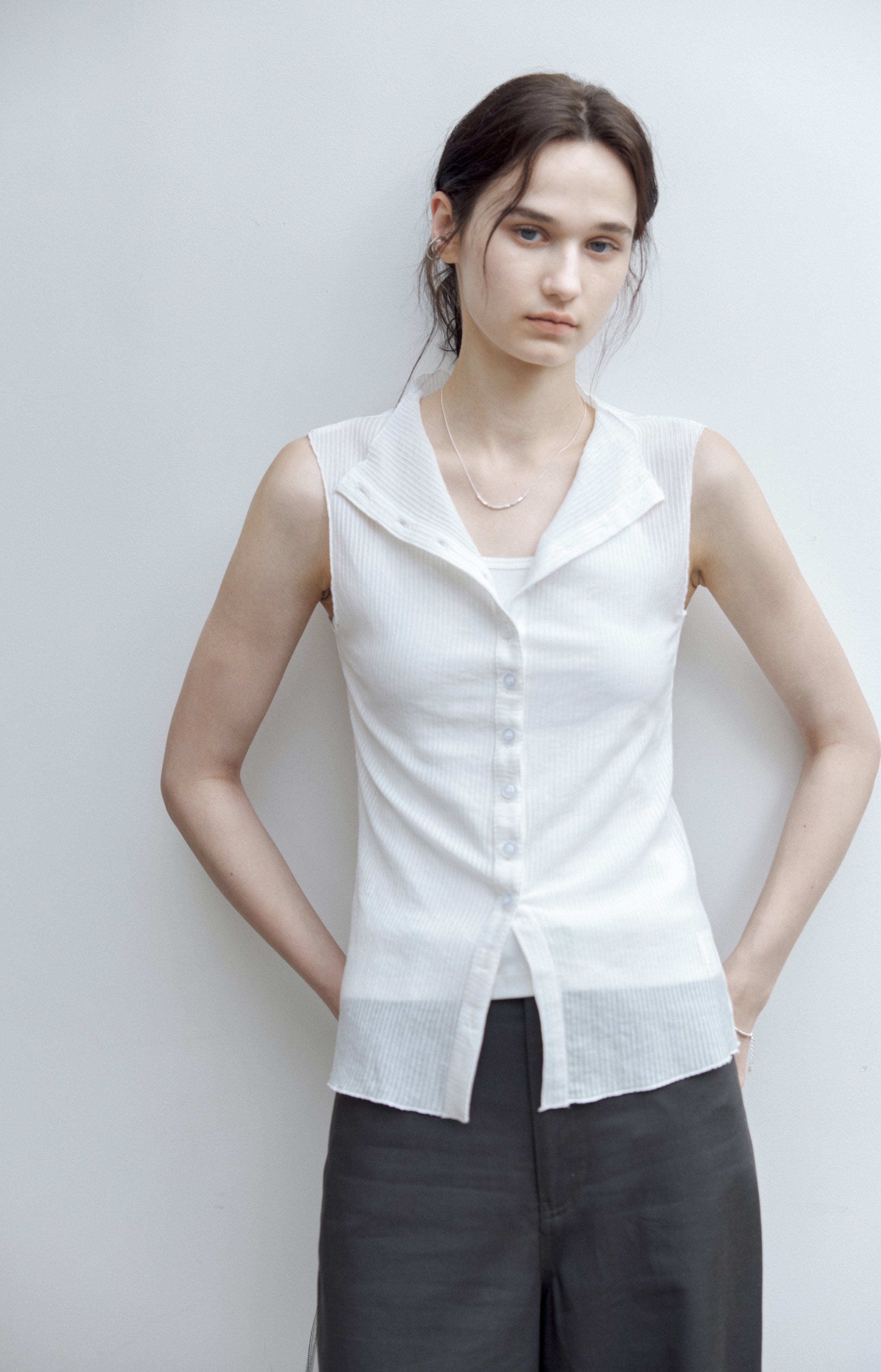 SHEER STRIPE AIRY BLOUSE / シアーストライプエアリーブラウス