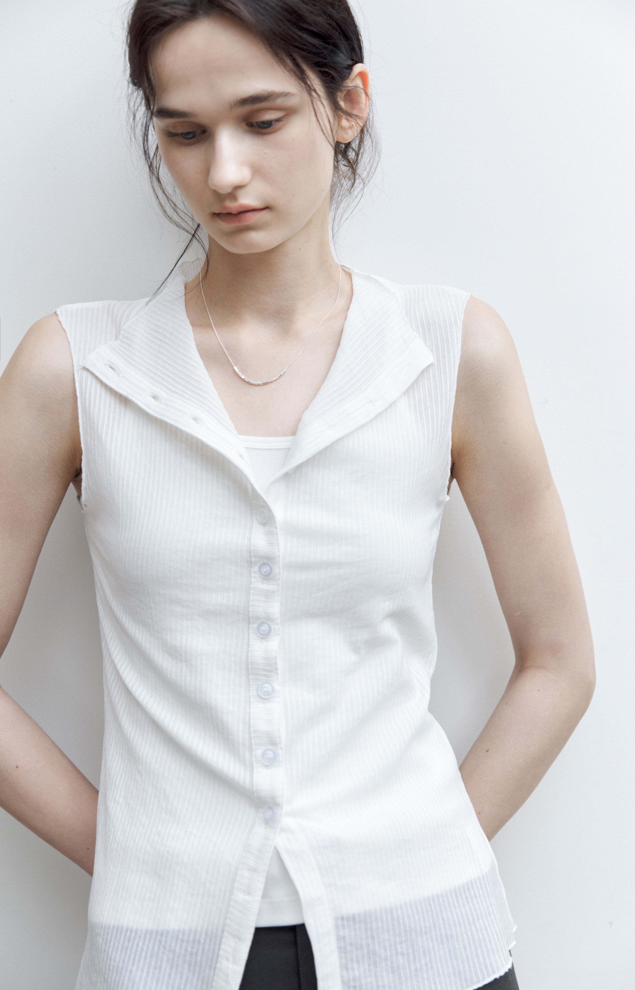 SHEER STRIPE AIRY BLOUSE / シアーストライプエアリーブラウス