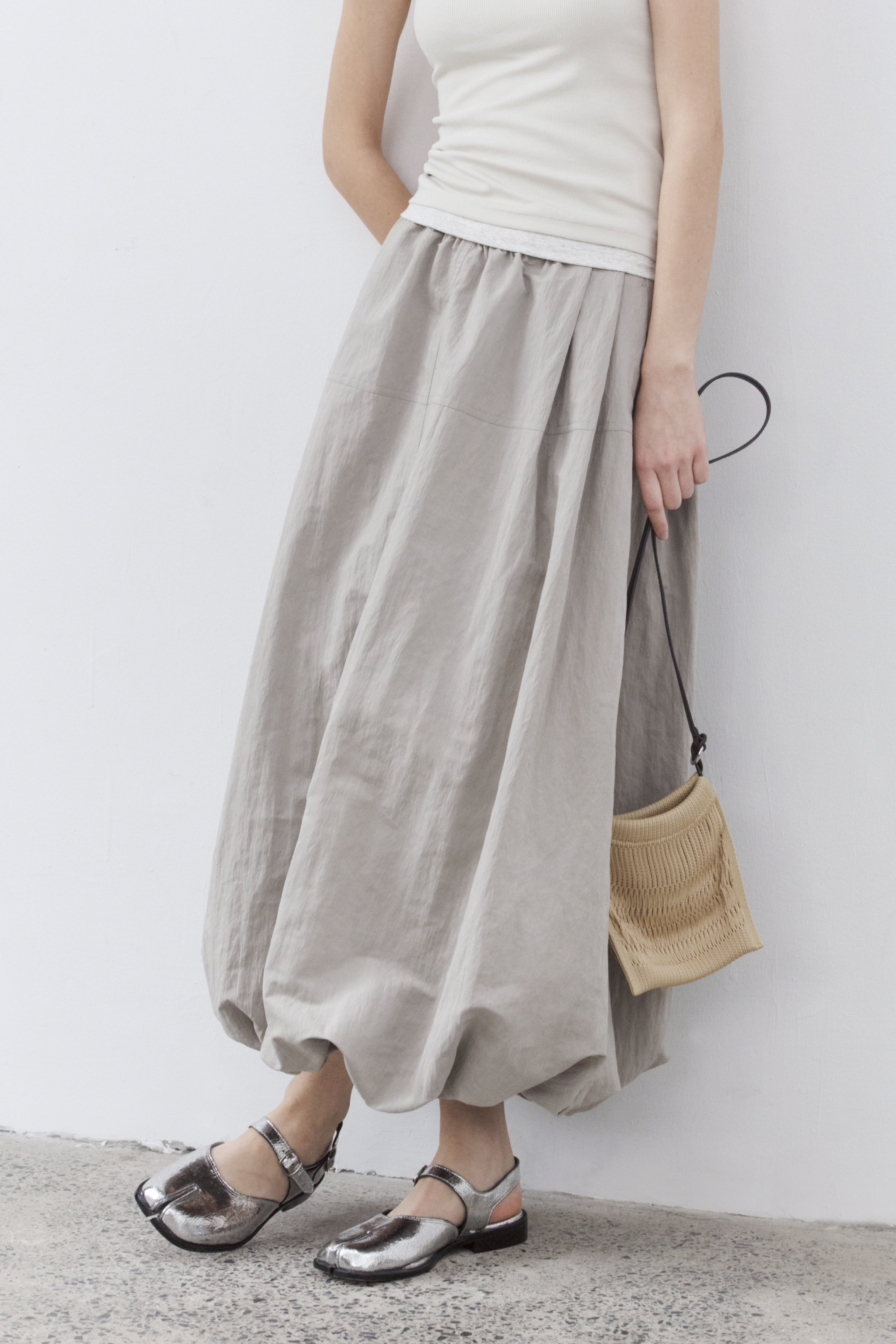 HEM BALLOON WRINKLE SKIRT
