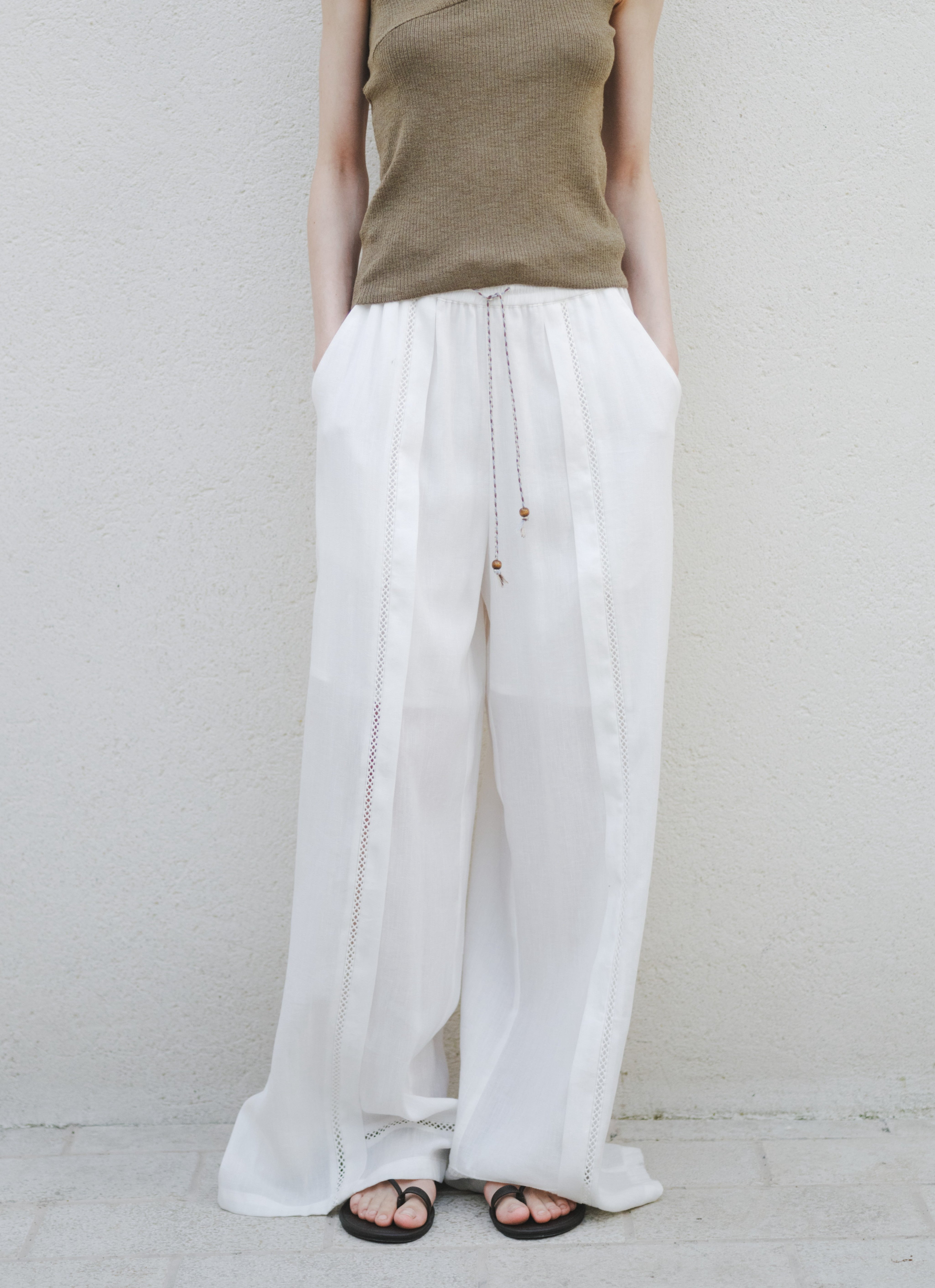 CROCHET LINE WIDE PANTS