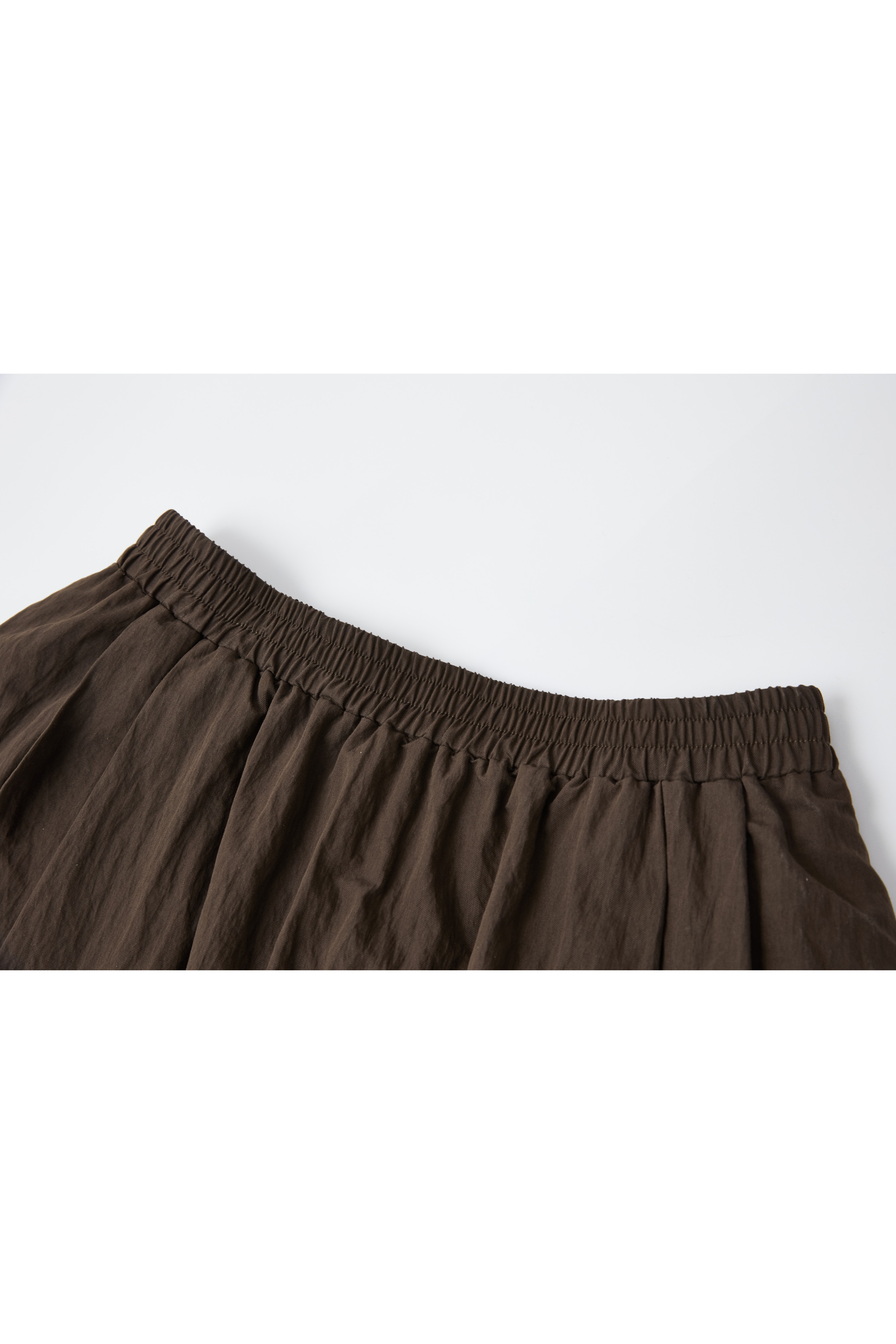 VOLUME GATHER BROWN SKIRT
