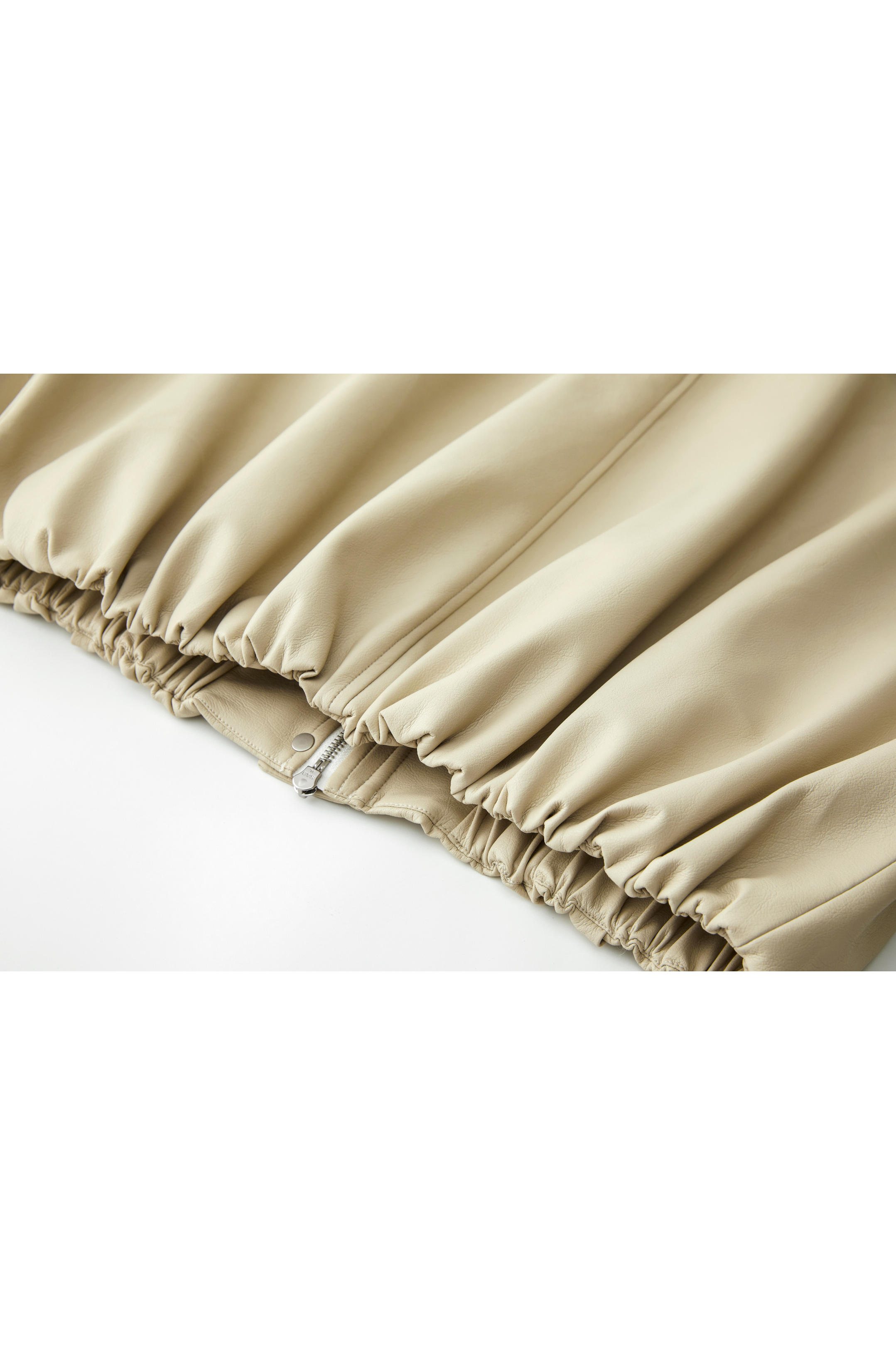 BICOLOR LEATHER BALLOON JACKET