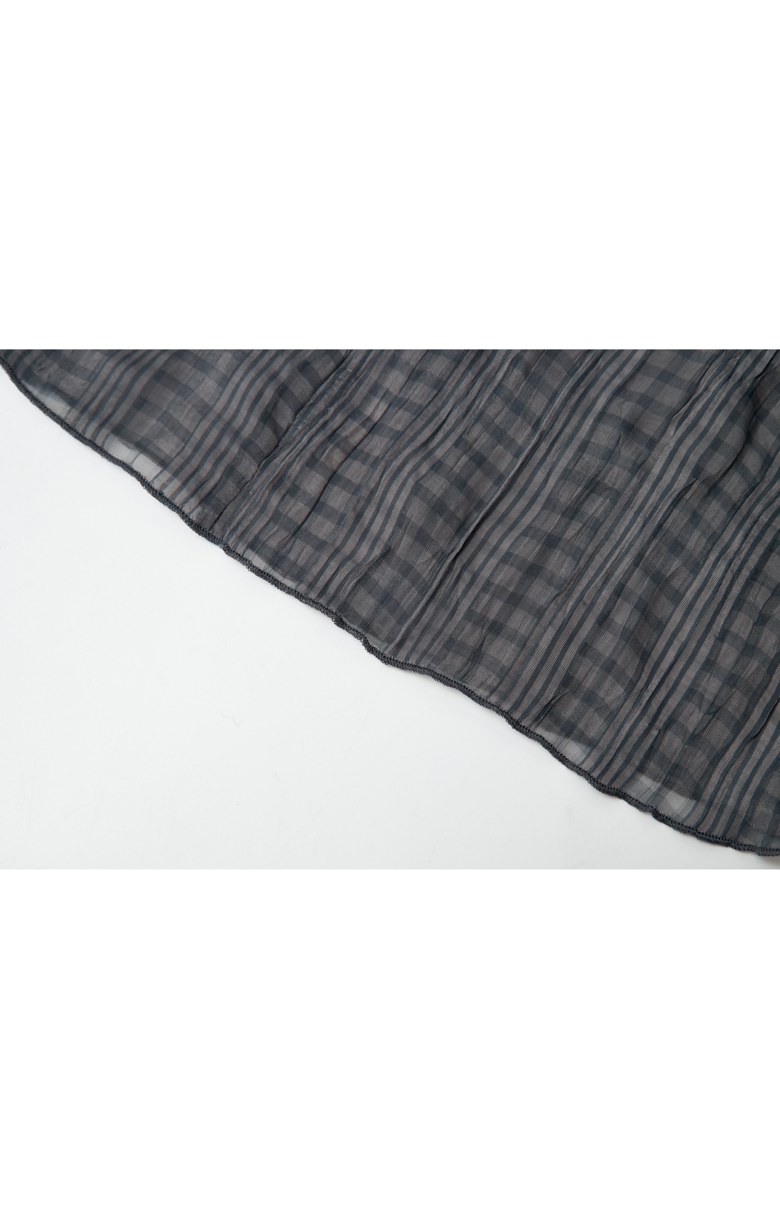 WRINKLED PLAID ASYM SKIRT / 링클 체크 아심 스커트